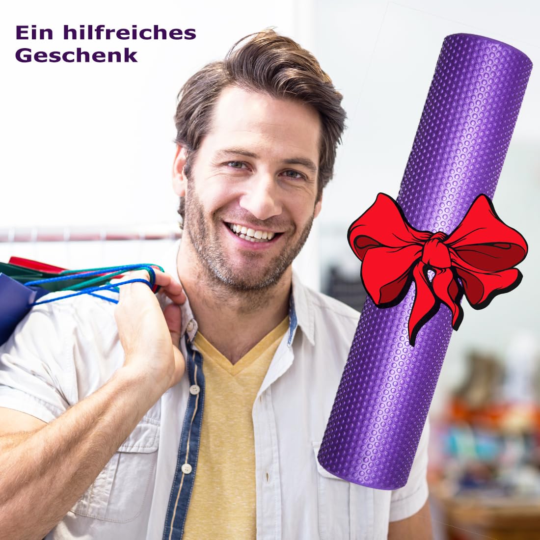 Weiche Faszienrolle Für Ruecken Wirbelsaeule Massage; Rueckenstrecker Ø9,5cm x43cm, Yoga Pilates Faszien Foam Roller Für Nacken & Rueckenschmerzen Triggerpunkt Behandlung
