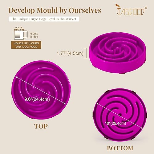 Miniatura 7 de JASGOOD Cuenco de alimentación lenta para perros grandes y medianos, cuencos antigoteo para alimentos más lentos para evitar la hinchazón, para