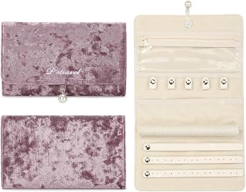 VanFn Jewelry Rolls, Travel Jewelry Organizer Roll, Foldable Jewelry Case, Women Jewelry Storage Bag for Journey-Rings, Necklaces, Earrings, Bracelets, Watches, Brooches P.Travel Series