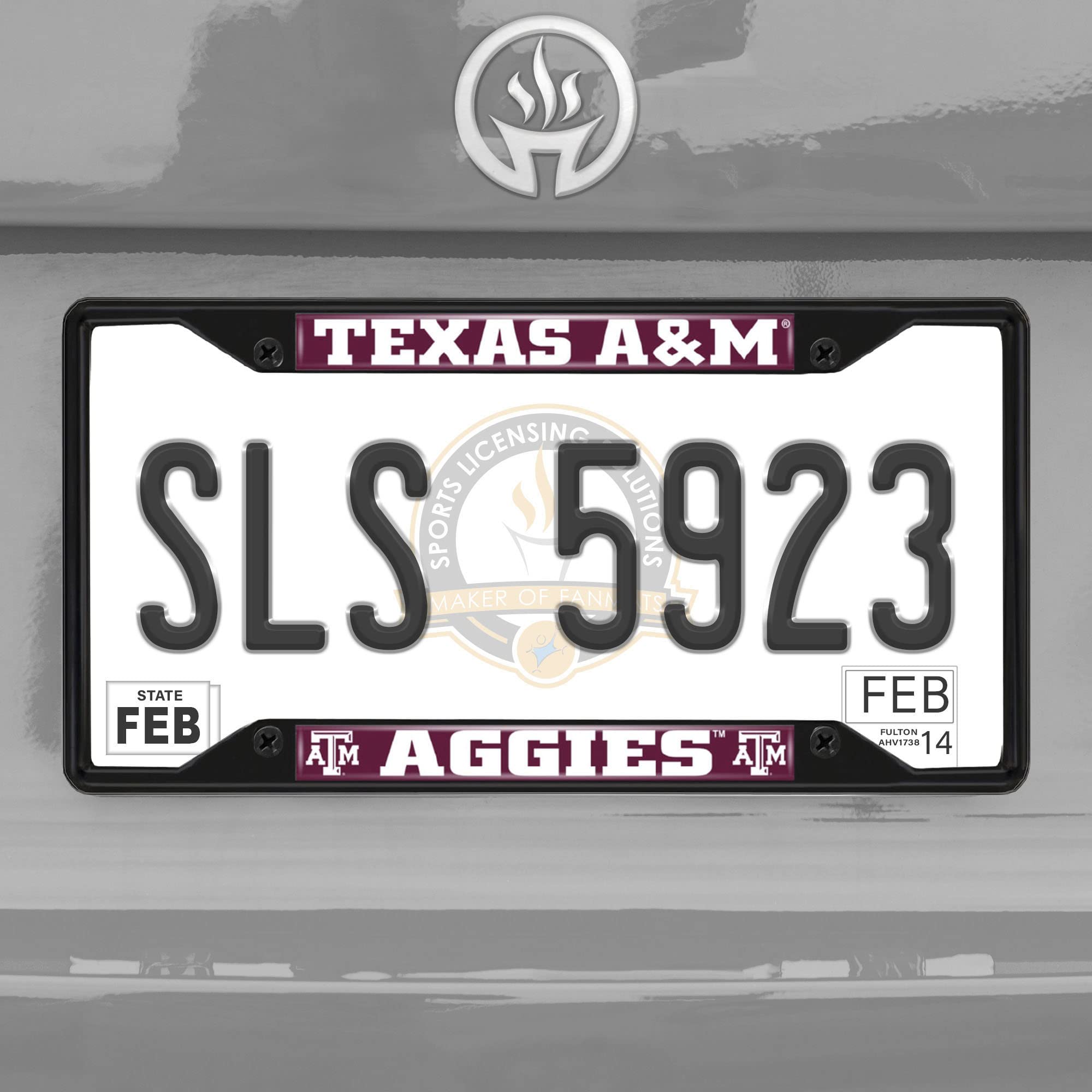 FANMATS 31285 Texas A&M Aggies Metal License Plate Frame Black Finish
