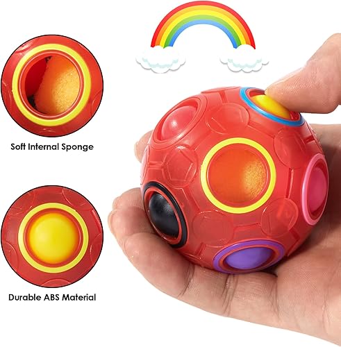 Miniatura 10 de Vdealen Bola mágica de rompecabezas de arco iris, juguete antiestrés para niños y niñas, fiesta de cumpleaños, Pascua, San Valentín, Navidad, Naranja