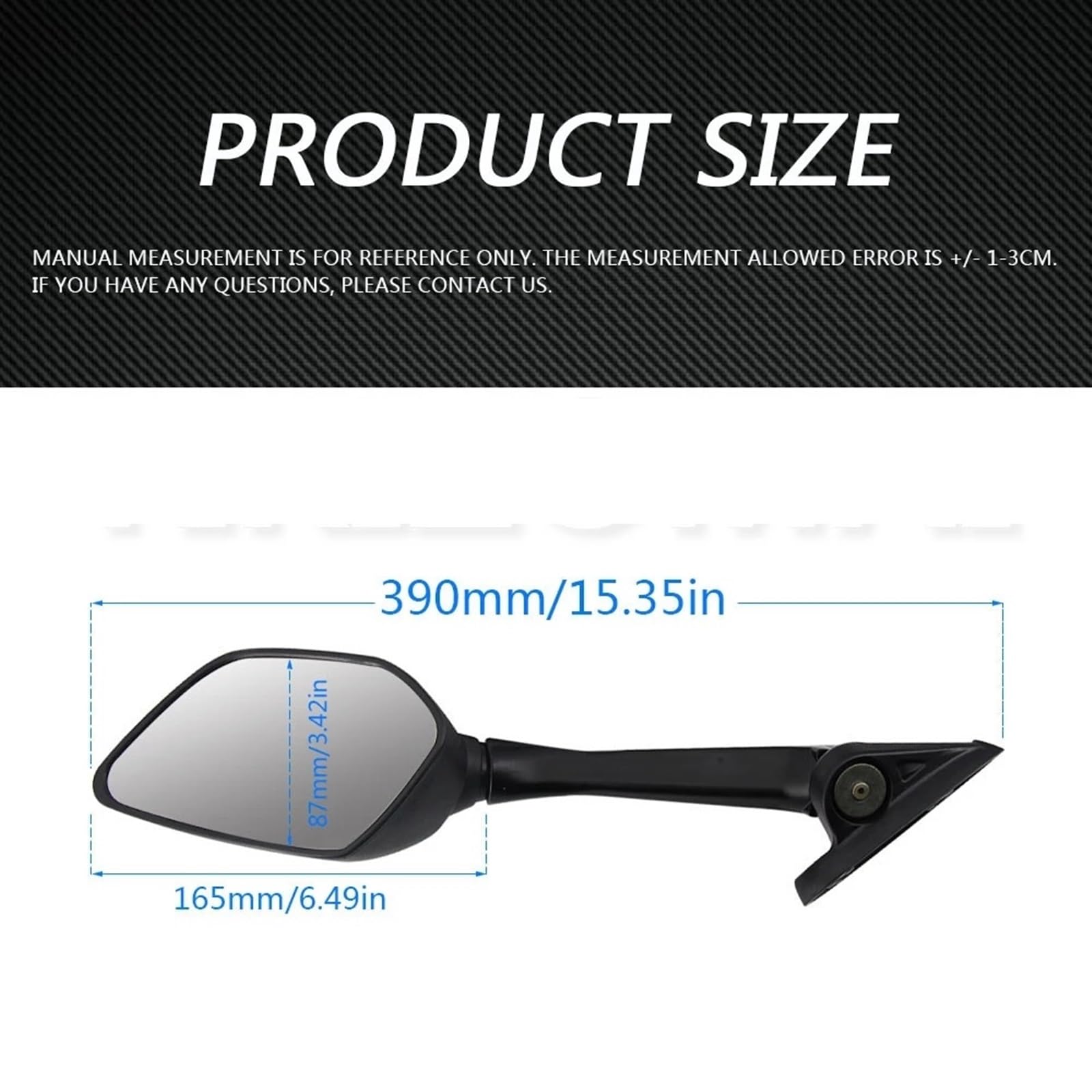 Espejos Moto Homologados Espejos Laterales Plegables Para Motocicleta Tapa Cubierta Espejos Retrovisores Punto Ciego Para Ya.ma.ha Para YZF R3 R25 2015-2018 YZF-R3 YZF-R25 Geevorks(Classic style)