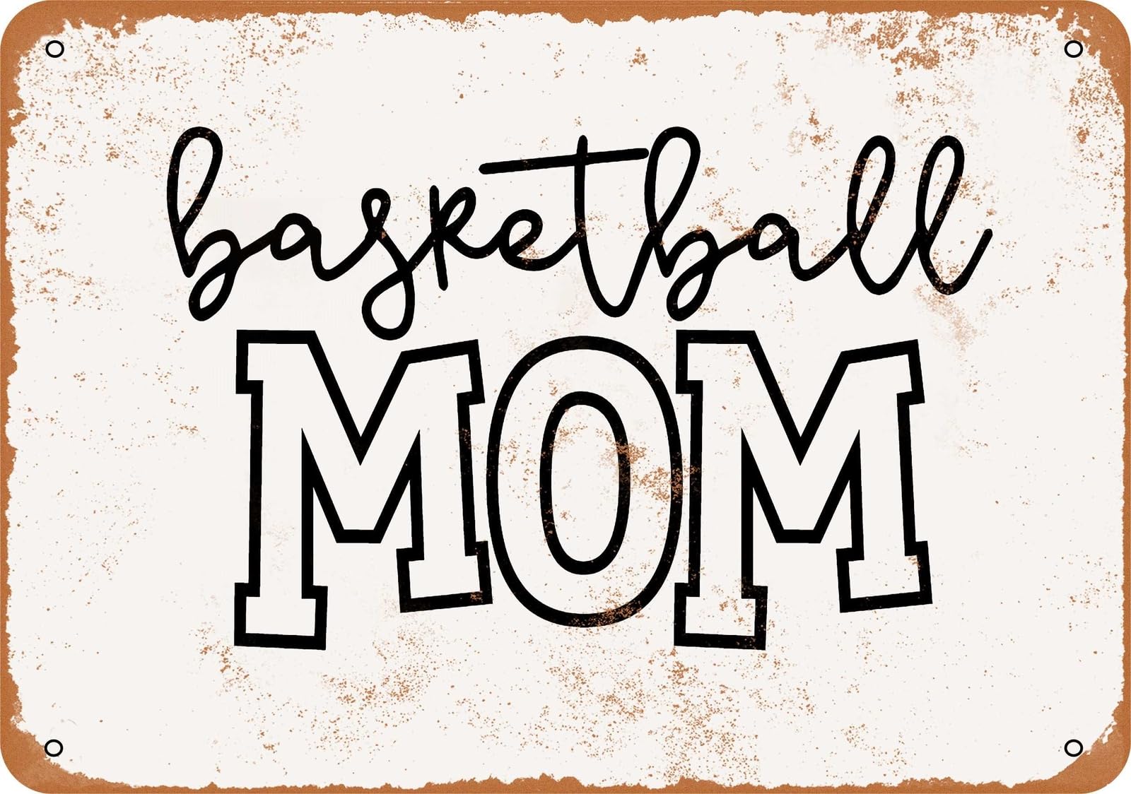 Miaomansenstore Metal Sign - Basketball Mom - Vintage Look Home Decor