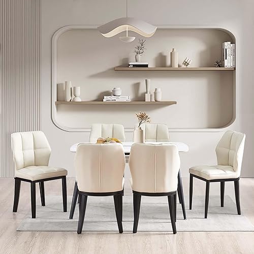 Miniatura 95 de Bekrvio Sillas de Comedor - Juego de 6 sillas de comedor modernas de mediados de siglo, sillas de comedor tapizadas sin brazos, sillas de comedor de