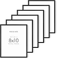Vista 1 de HAUS AND HUES Portarretratos de metal negro de 8 x 10 pulgadas, con aluminio de alta calidad y accesorios para colgar, plexiglás inastillable, ideal
