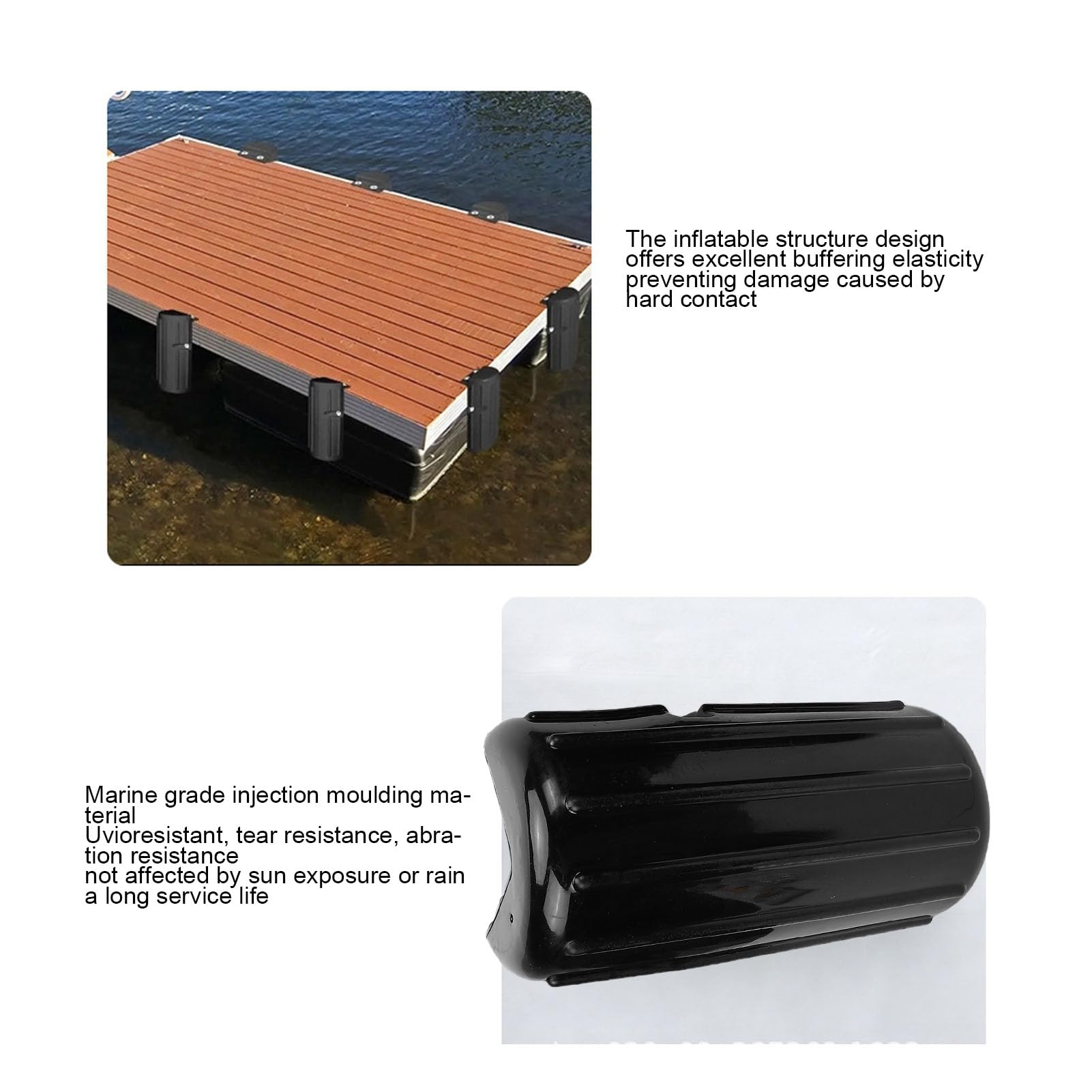 Hyuduo Wytrzymałe Odbijacze Dokerowe, Czarne Ochronniki PVC UV, Ochrona