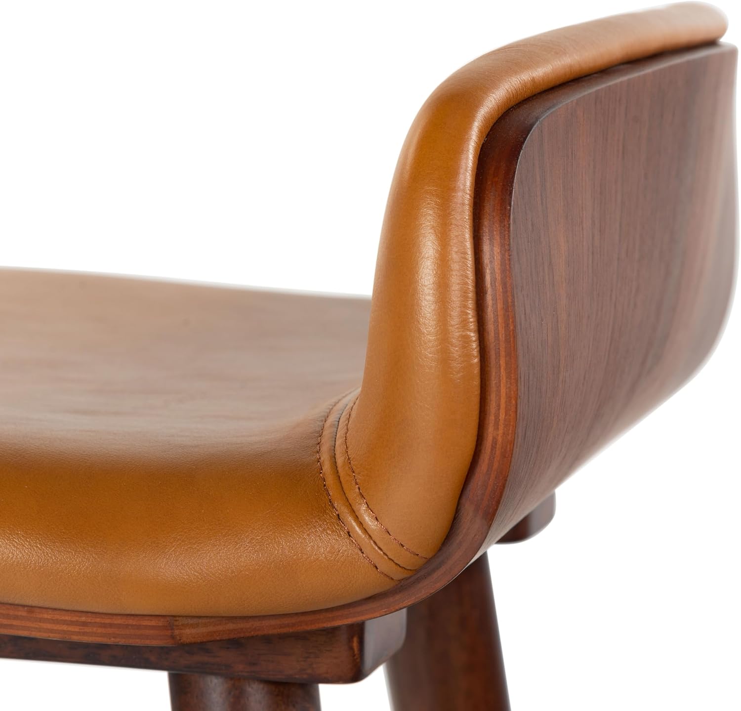 SAFAVIEH Couture Collection Tazmyn Brown Leather/Walnut 28-inch Seat Height Counter Stool