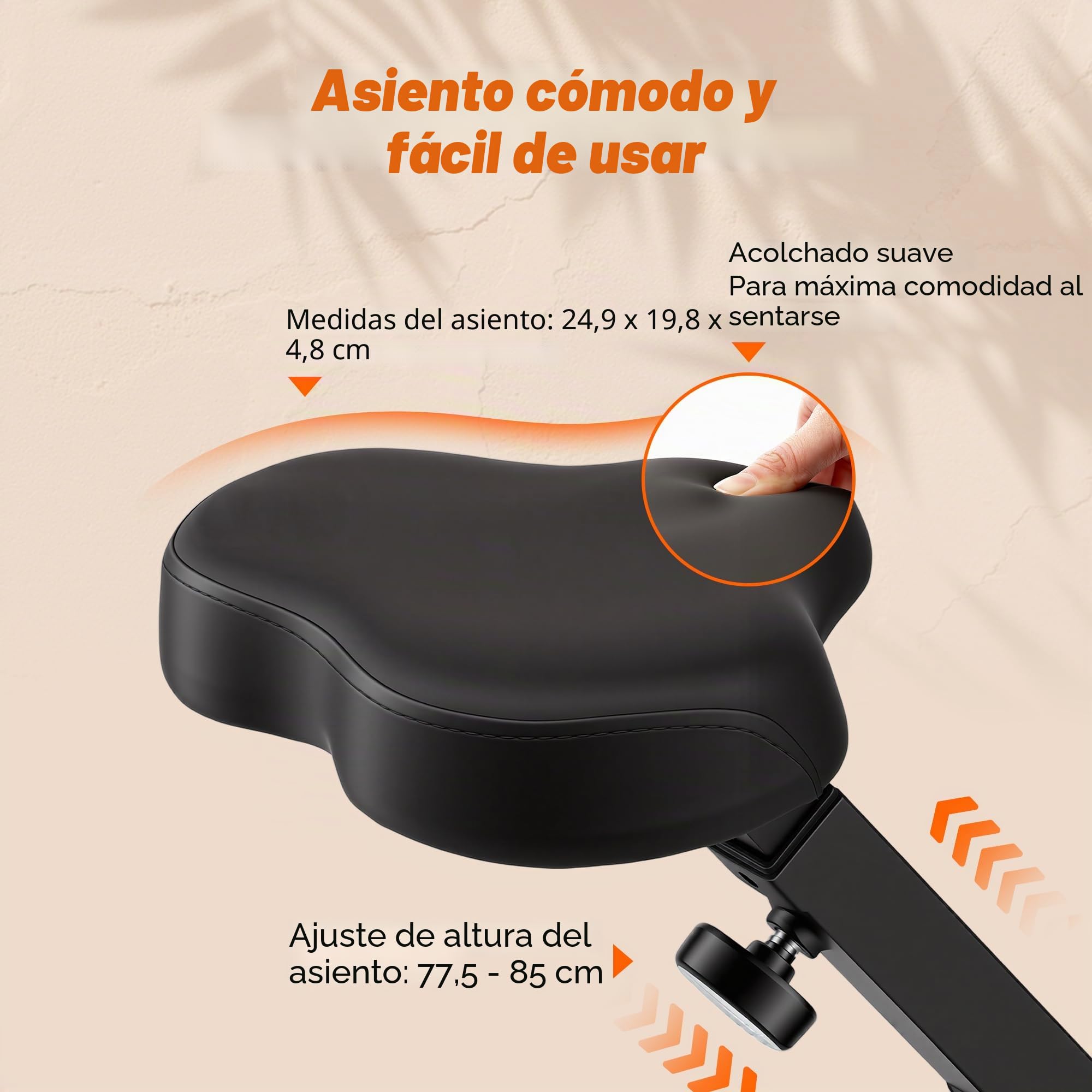 Bicicleta estática plegable con 16 niveles de resistencia magnética, monitor LCD y medición del pulso de mano, cómodo cojín de asiento, capacidad de carga de 120 kg para entrenamiento cardiovascular