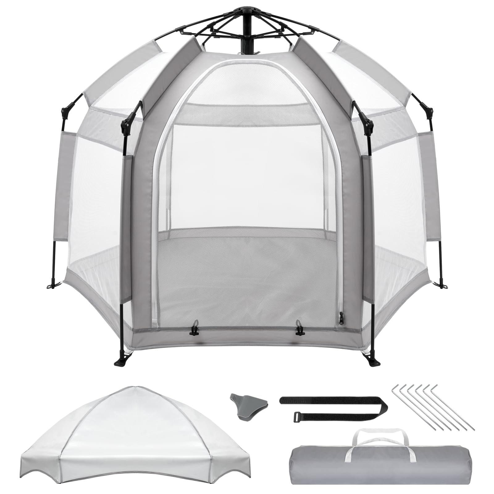 Palopalo Pop Up Baby Playpen with UPF50+ Canopy & Mosquito Net, Indoor & Outdoor Foldable Play Pen for Babies and Toddlers, Portable Baby Beach Tent