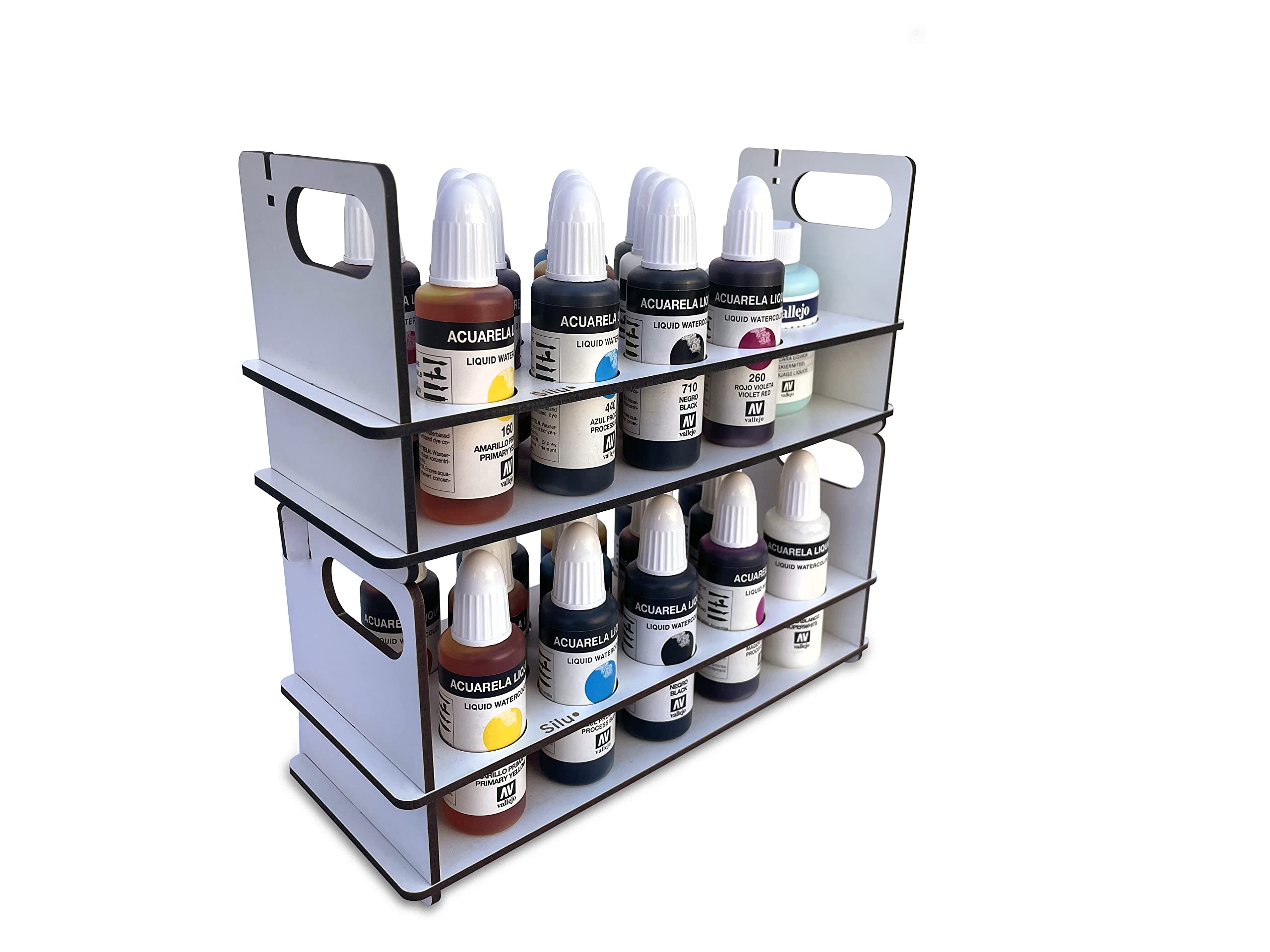 Silu- Vallejo Set Acuarelas profesionales mas Organizador de pinturas, Pack de Iniciación para Principiantes y Profesionales