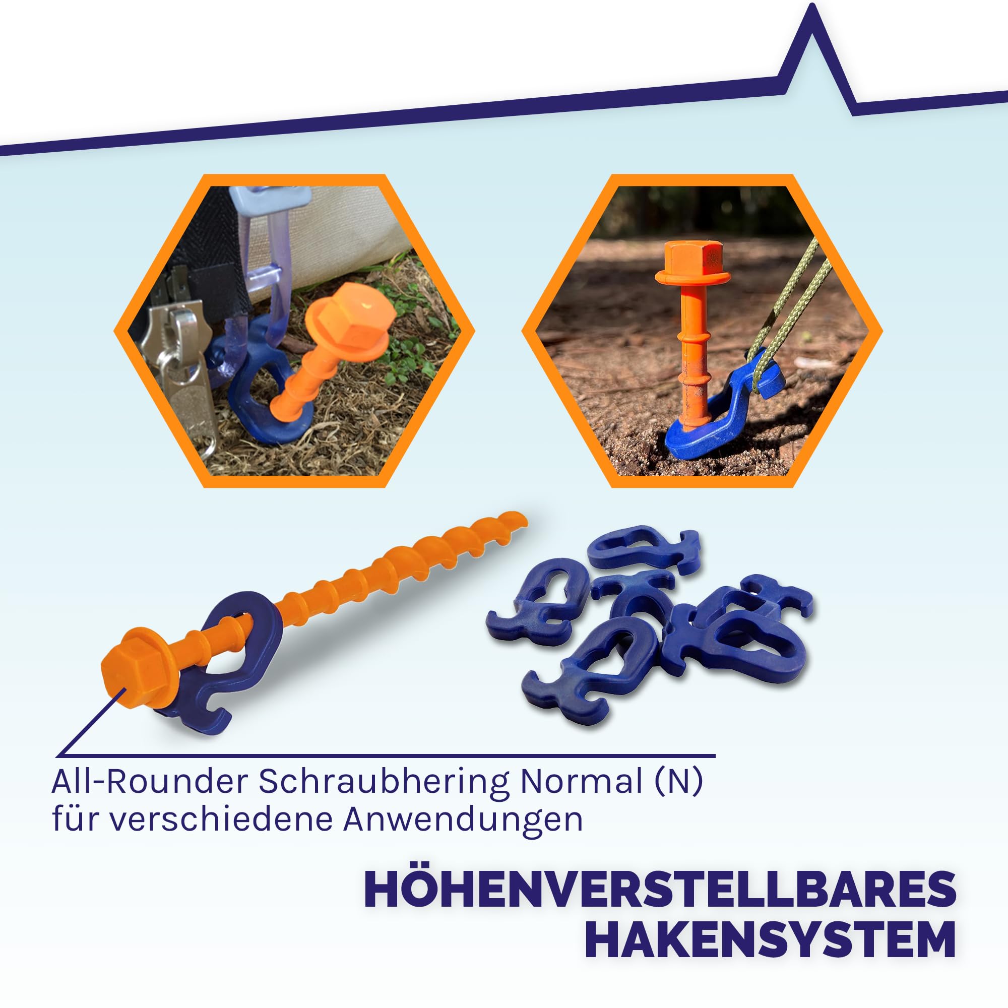 Peggy Peg – 12 Stück Schraubheringe Normal 20cm – Erdschrauben für weiche bis Harte Böden (85% Aller Böden) – Zeltheringe ideal für Camping & Outdoor – Zeltbefestigung für Planen, Vorzelte, Pavillons