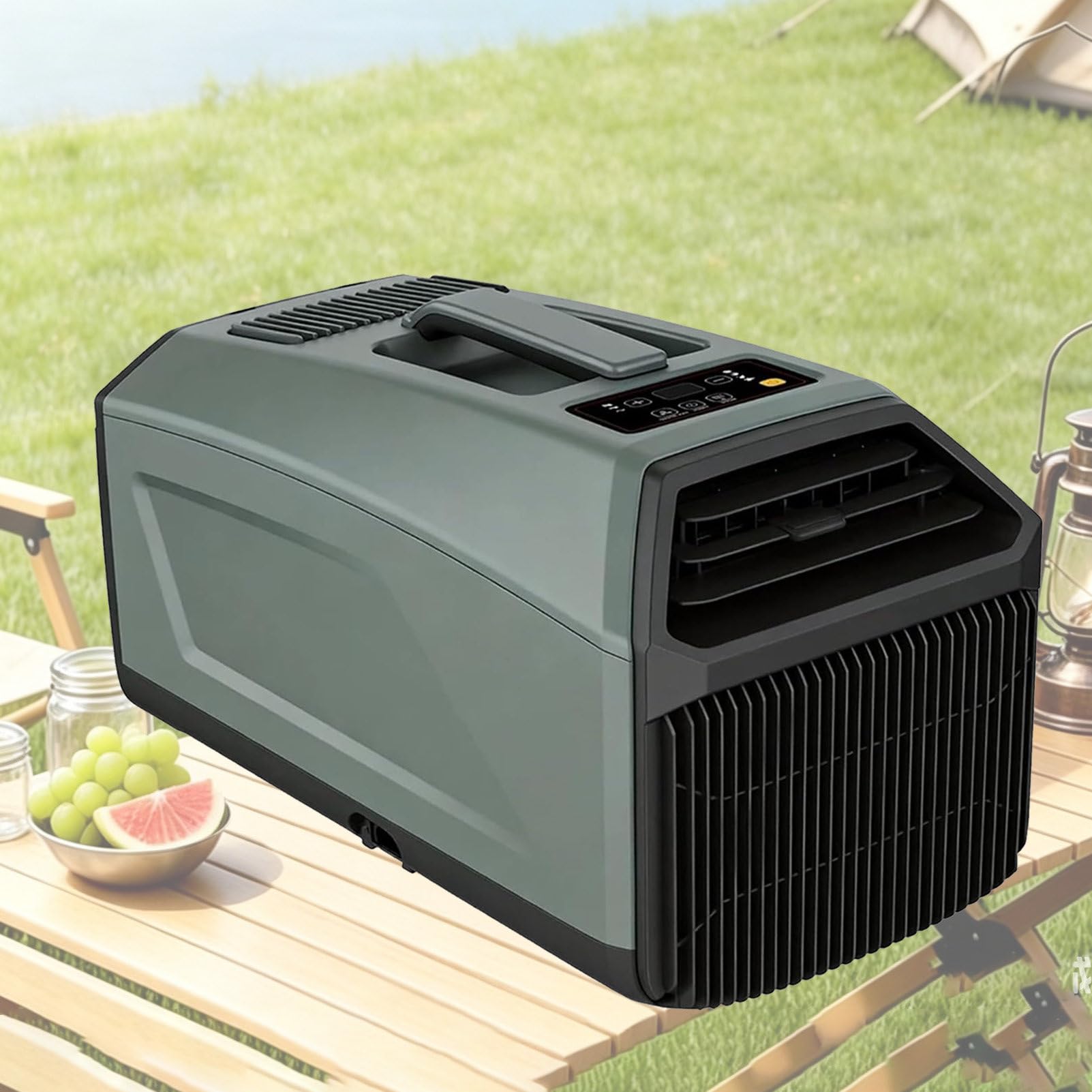 Pvxa Portable AC - 5100 BTU 24V / 4500 BTU 110V Dual Hose, 4-in-1 Portable Tent Air Conditioners, with Timer, Quiet Portable Air Conditioners, for Tent, RV, Cool Green-1500W