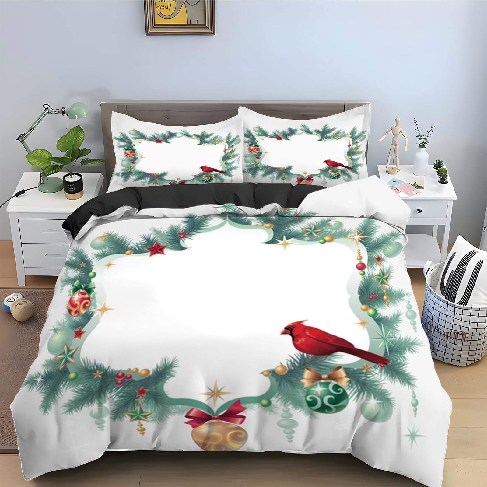 Housse de couette 220x240 anti-plis en microfibre avec fermeture éclair