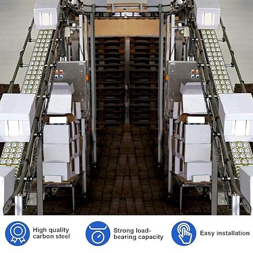 Miniatura 5 de Gisafai 60 unidades de rodillos de transferencia de bolas de acero al carbono, unidad de transferencia de bolas redondas, ruedas universales para