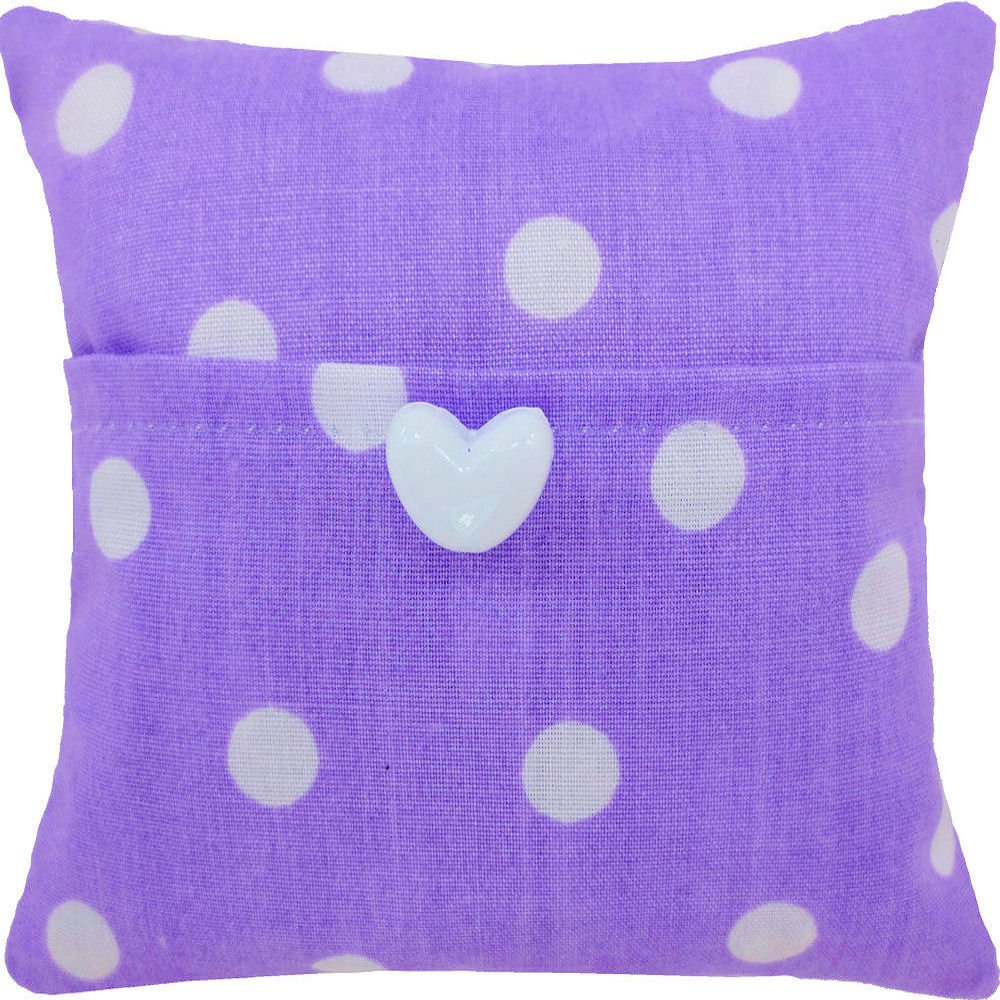 Tooth Fairy Pillow with Pocket, Light Purple, Polka Dot Print Fabric for Girls