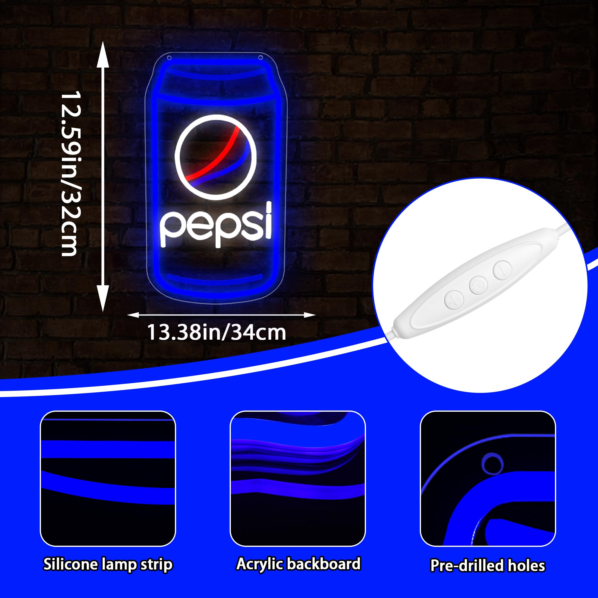 Cola neonowy znak do dekoracji ścian, ściemniane, neonowe światła do sypialni, LED, znaki biznesowe, odpowiedni dla mężczyzny, jaskini, baru, pubu, sklepu, bistro, restauracji, klubu, na urodziny