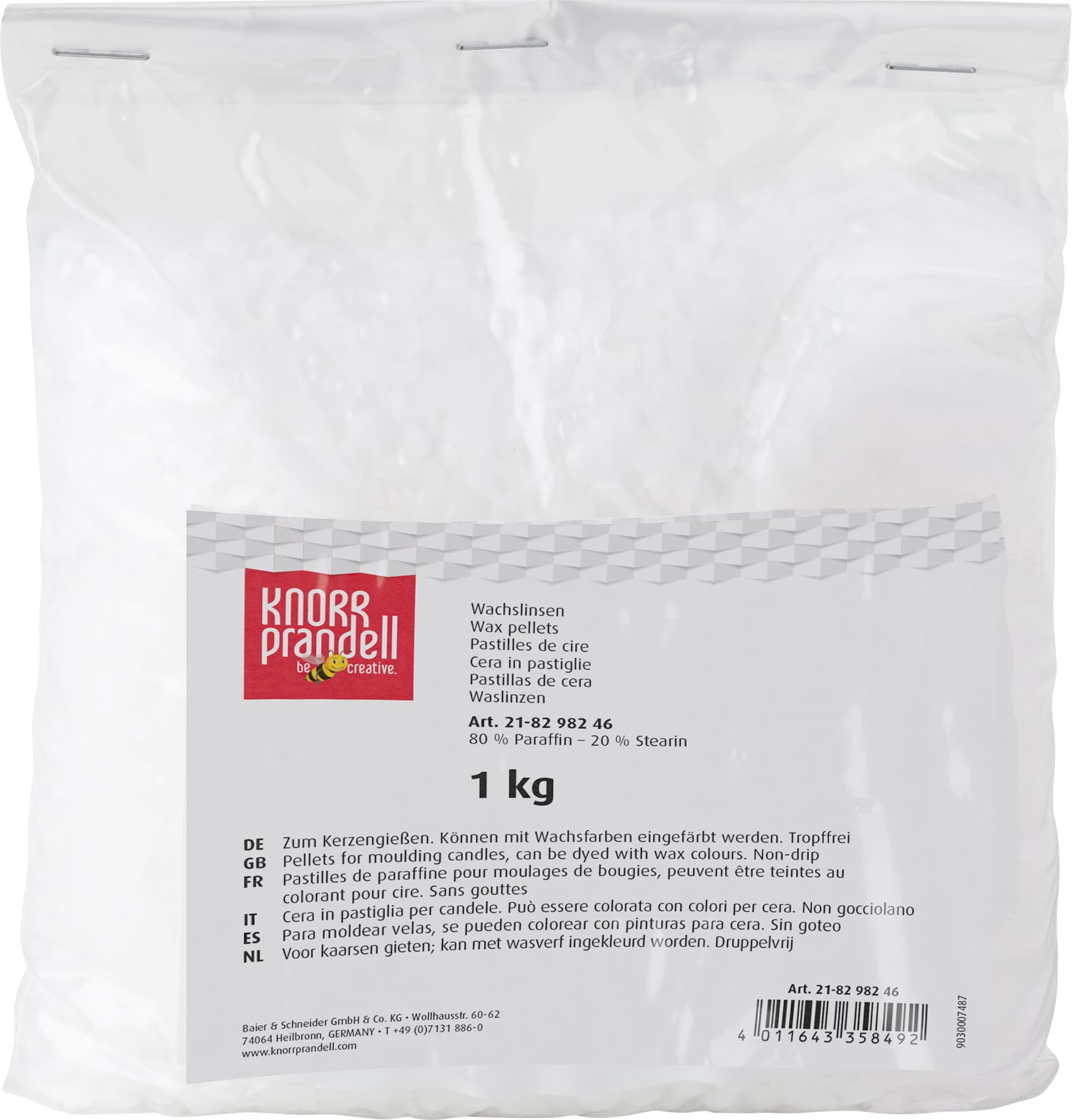 Knorr Prandell 1 Kg Wax Pellets, White