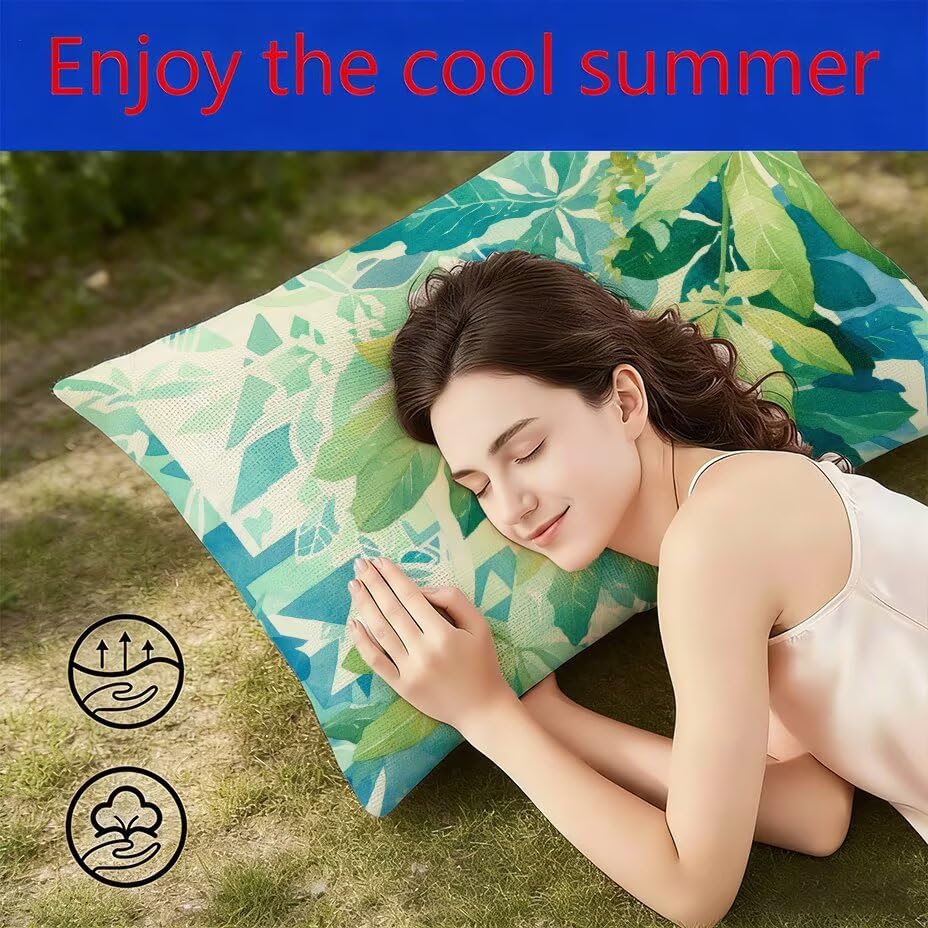 Housse de coussin aspect lin turquoise 60x80 décorative pour canapé de jardin - 4