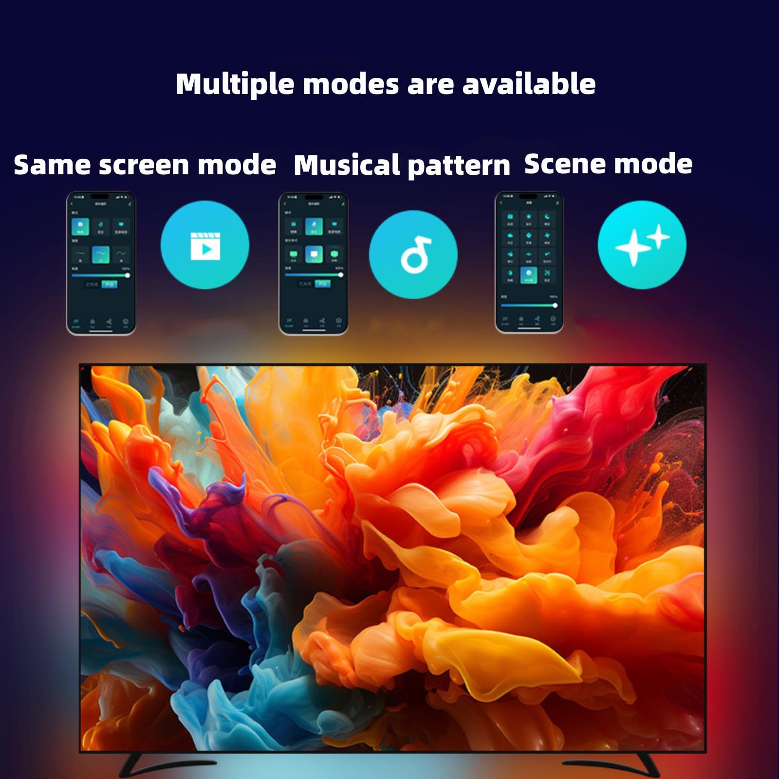 Luces LED para TV Tira de Luces LED, retroiluminación LED para Caja de sincronización, sincronización de música, Luces LED RGB Que cambian de Color para Control Remoto de aplicació
