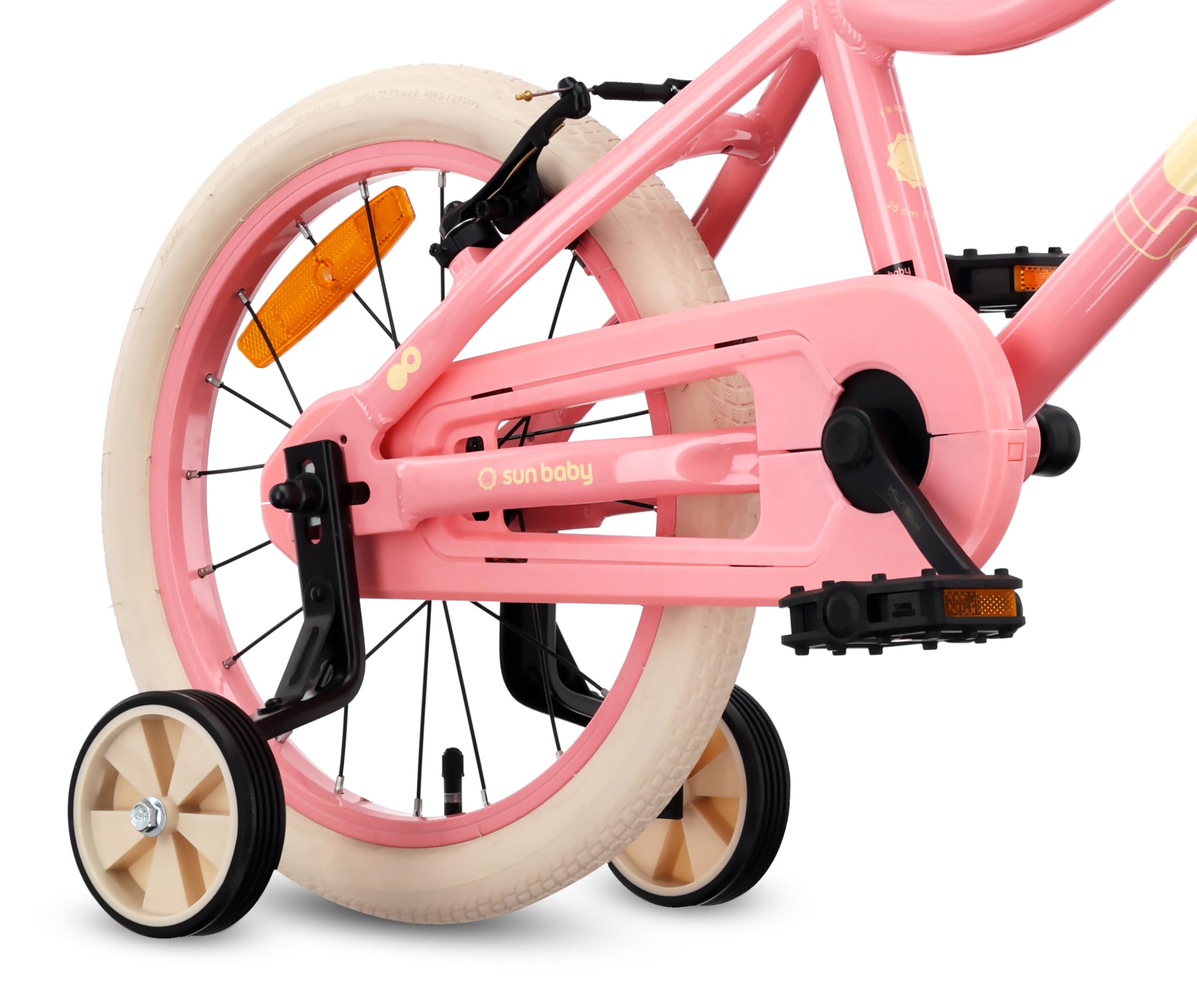 sun baby Vélo Enfant LOOFI 12 14 16 Pouces, Fille et Garçon 2-6 Ans, Max 50 kg - Cadre en Aluminium léger, avec Roues d'appoint, Panier, Sonnette, Autocollants