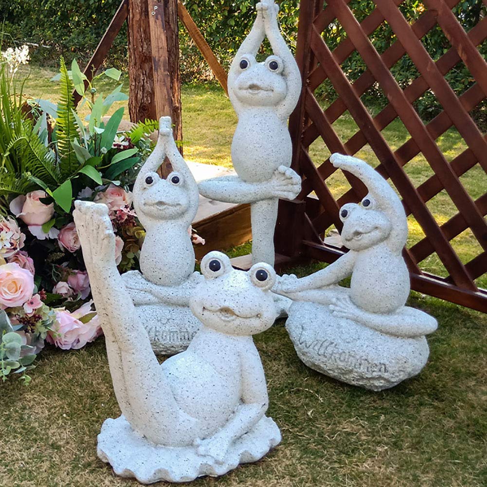 Whnbuij Statue Grenouille Yoga Méditation - Figurine Résine Jardin Et Intérieur Zen
