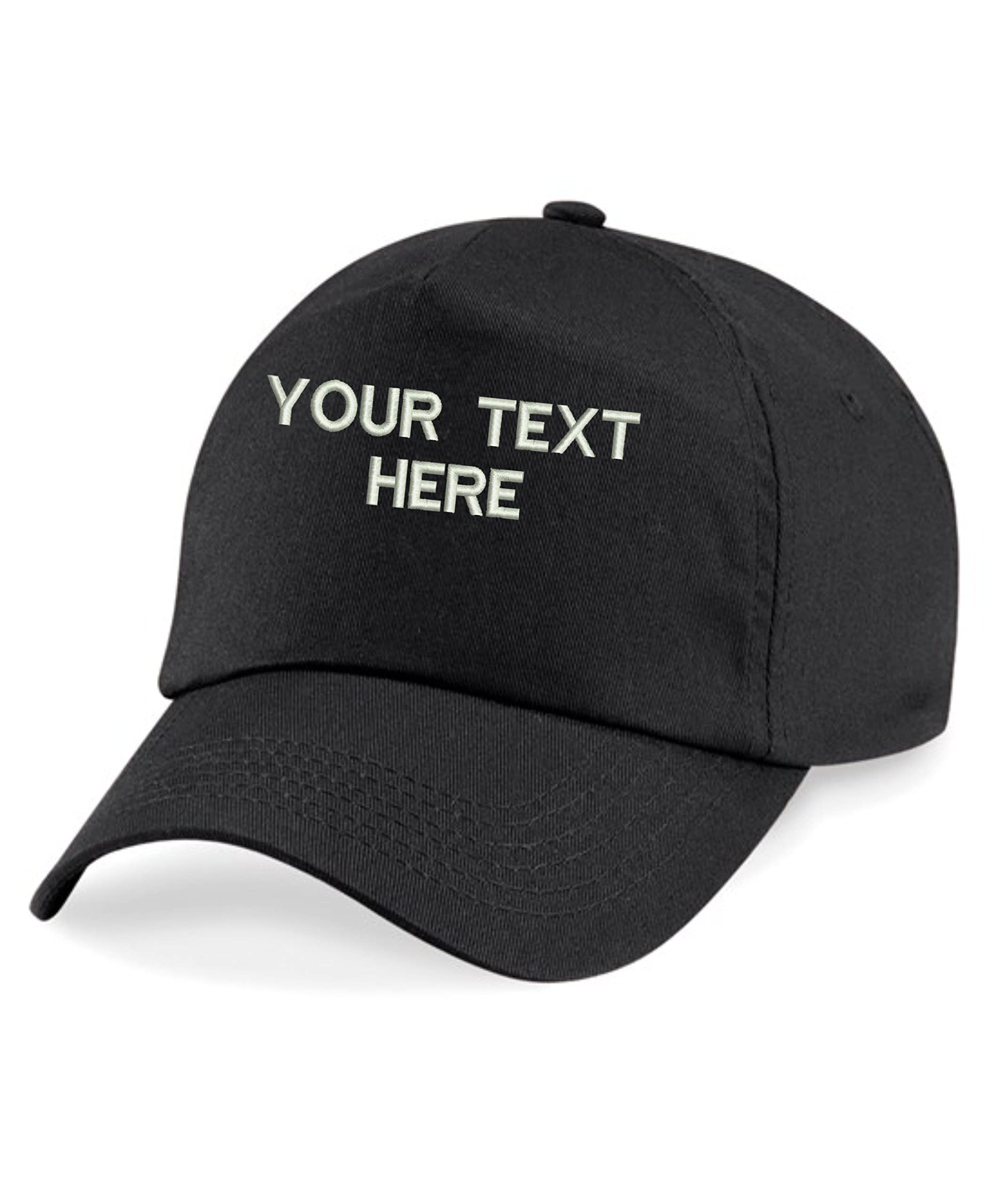 CustomPersonalised Embroidered Any Text Baseball Cap, BC010 Orignal Ultimate 5-Panel Cap Work Wear Cap Unisex Gift