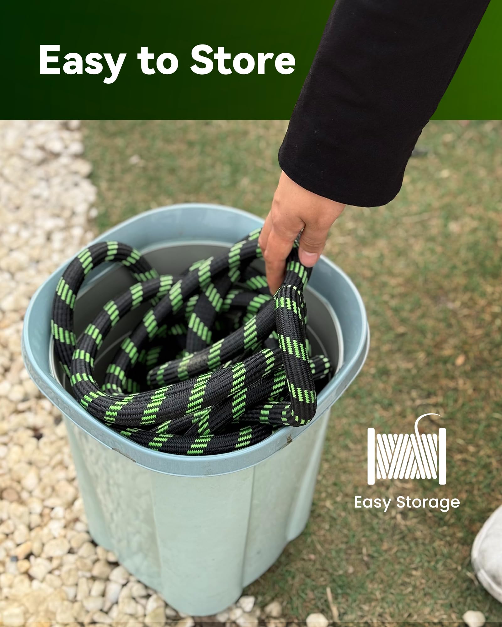 RAINPOINT Metal Garden Hose 50 ft - No-kink 304 Water Hose with 10 mode Nozzle - Brass Connection, Swivel Handle, Flexible Hose,Lightweight, Puncture