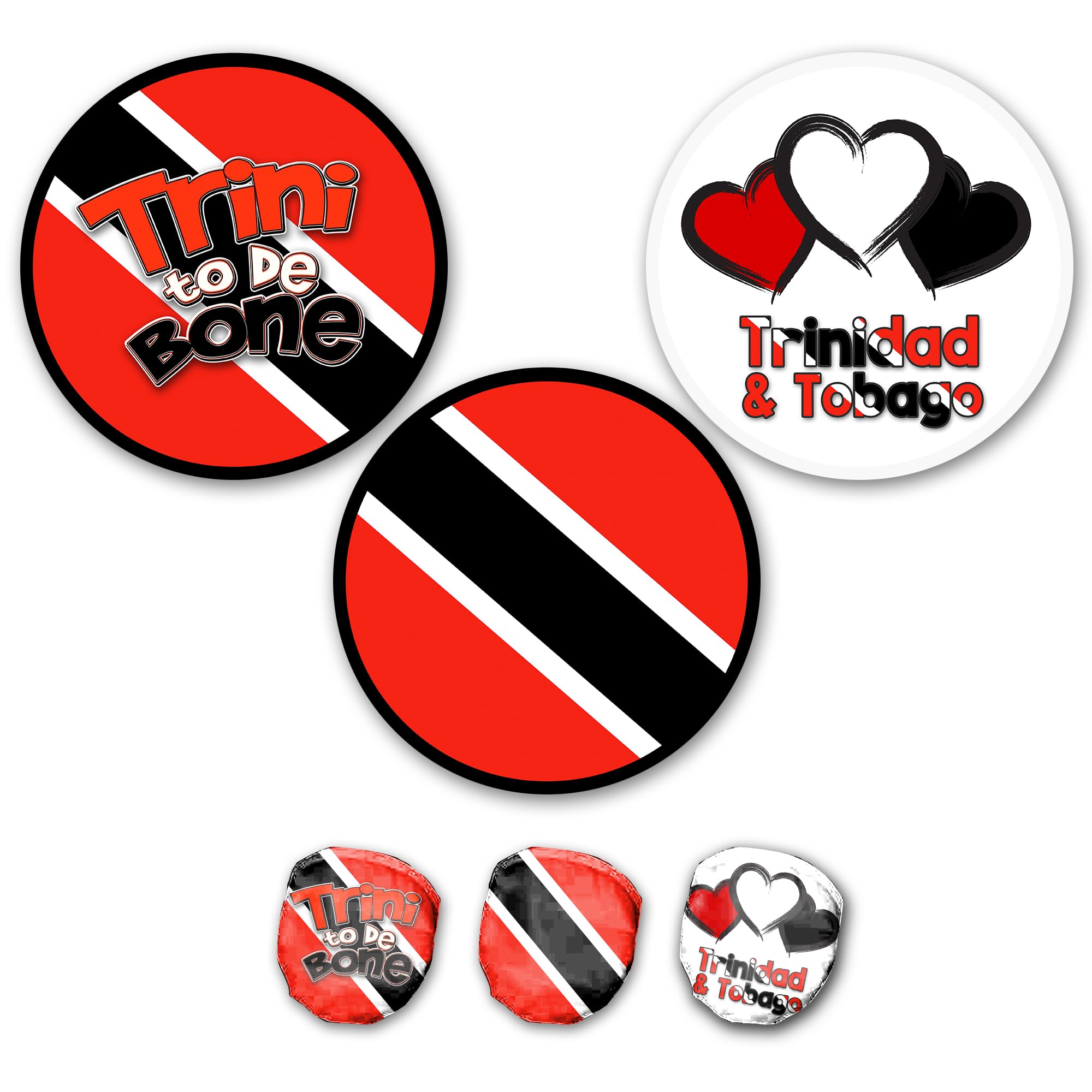 EVERYTHING CROPOVER Foldable Handheld Fans Flying Disc | Set of 3 Lightweight Fans with Storage Pouch | Perfect 4 Carnival, j'ouvert, Flag Day | Trinidad