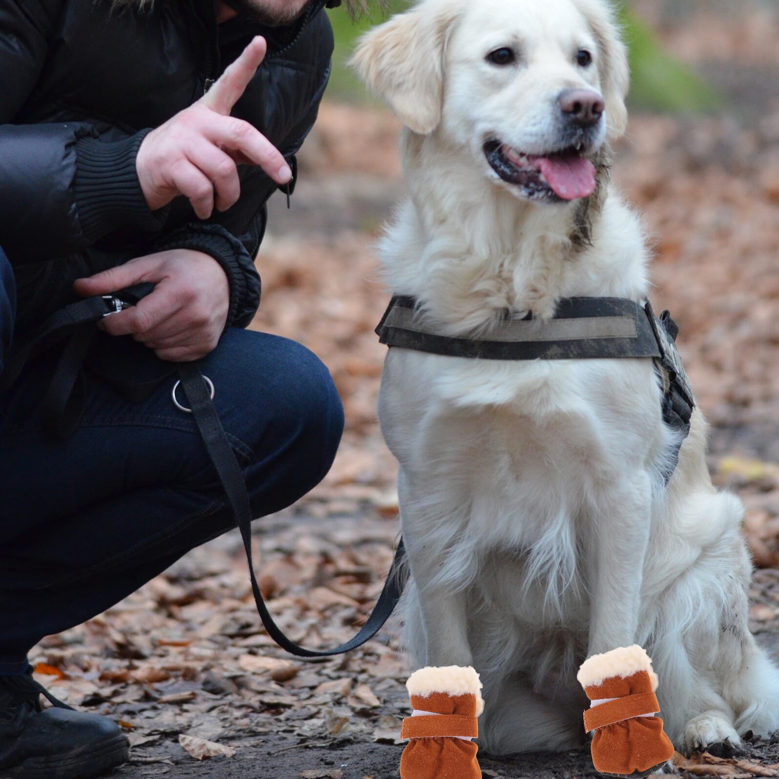 ibasenice 4pièces Neige pour Chien Chaussures pour Animaux de Compagnie Chaudes pour Chiens Moyens et Petits