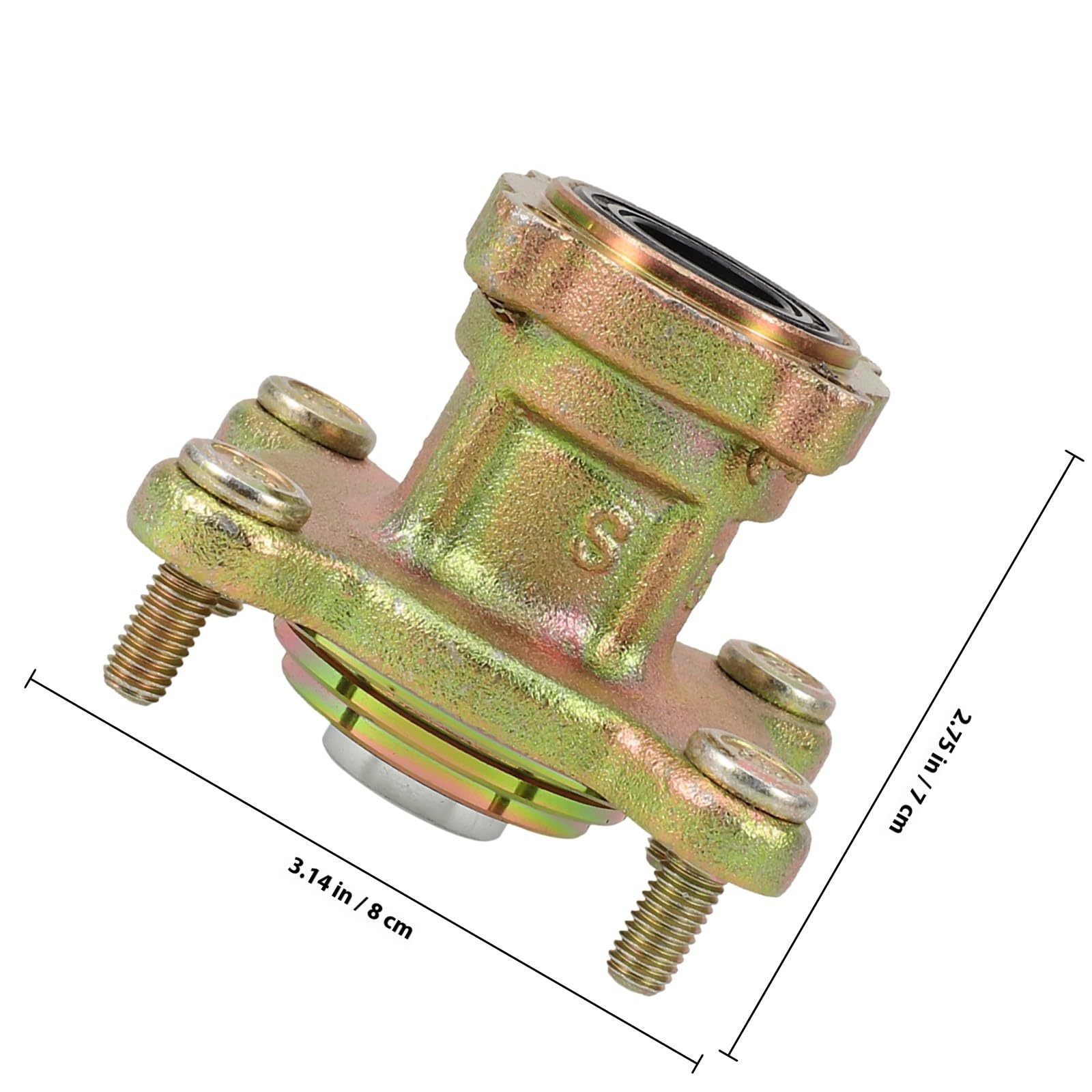 VALICLUD Mozzo Ruota Anteriore ATV 4 Fori 15Mm, Cerchione Go-Kart 88Mm, Ricambio per Go-Kart 50-110cc, Consigliato per Terreni Fuoristrada e Piste Sterrate