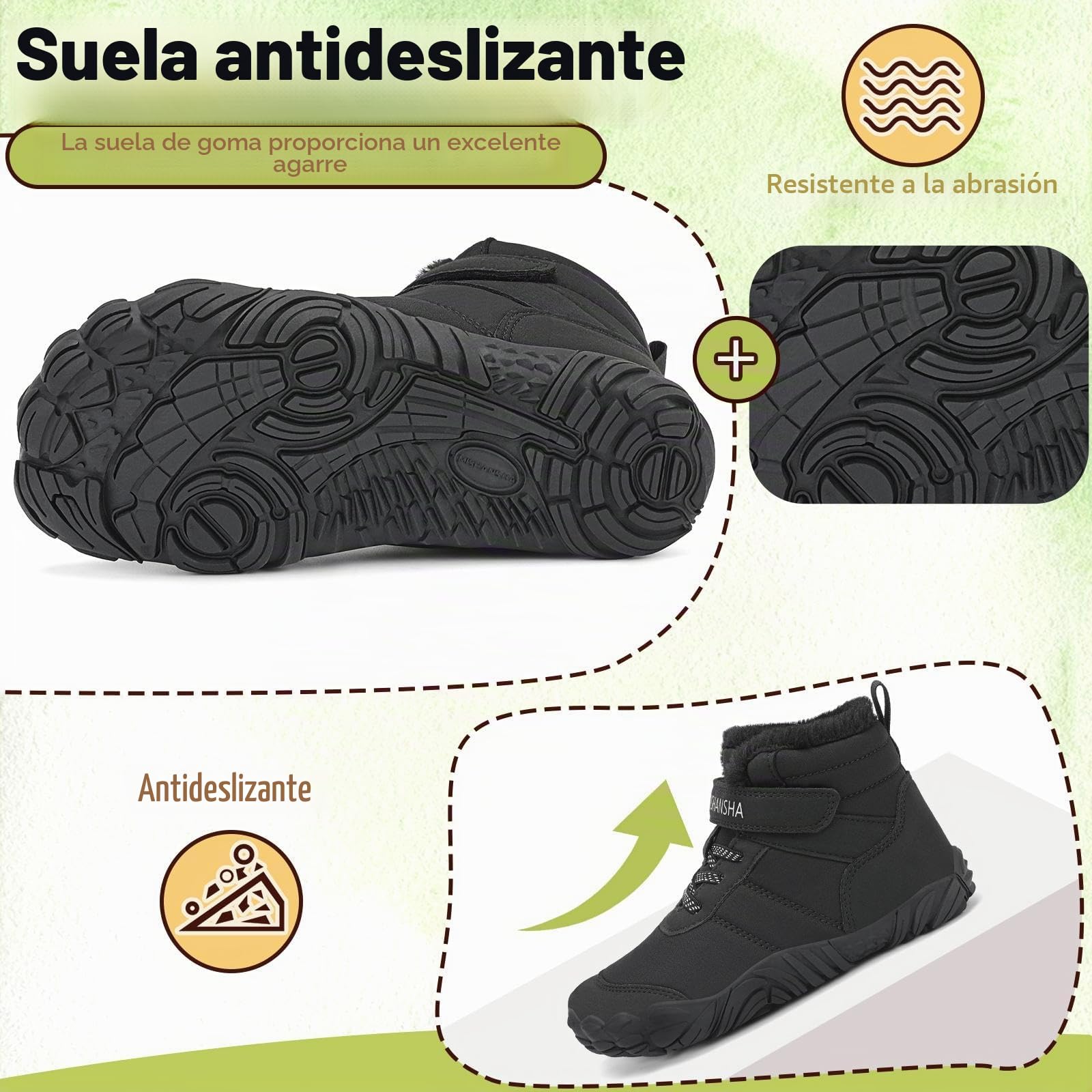 Mishansha Botas de Nieve Niños Calientes Forradas | Zapatos Barefoot，Invierno Niñas Botines，Invierno Niño Zapatos，Chill II，Puntera Ancha，Senderismo，Ligeras ，Antideslizante