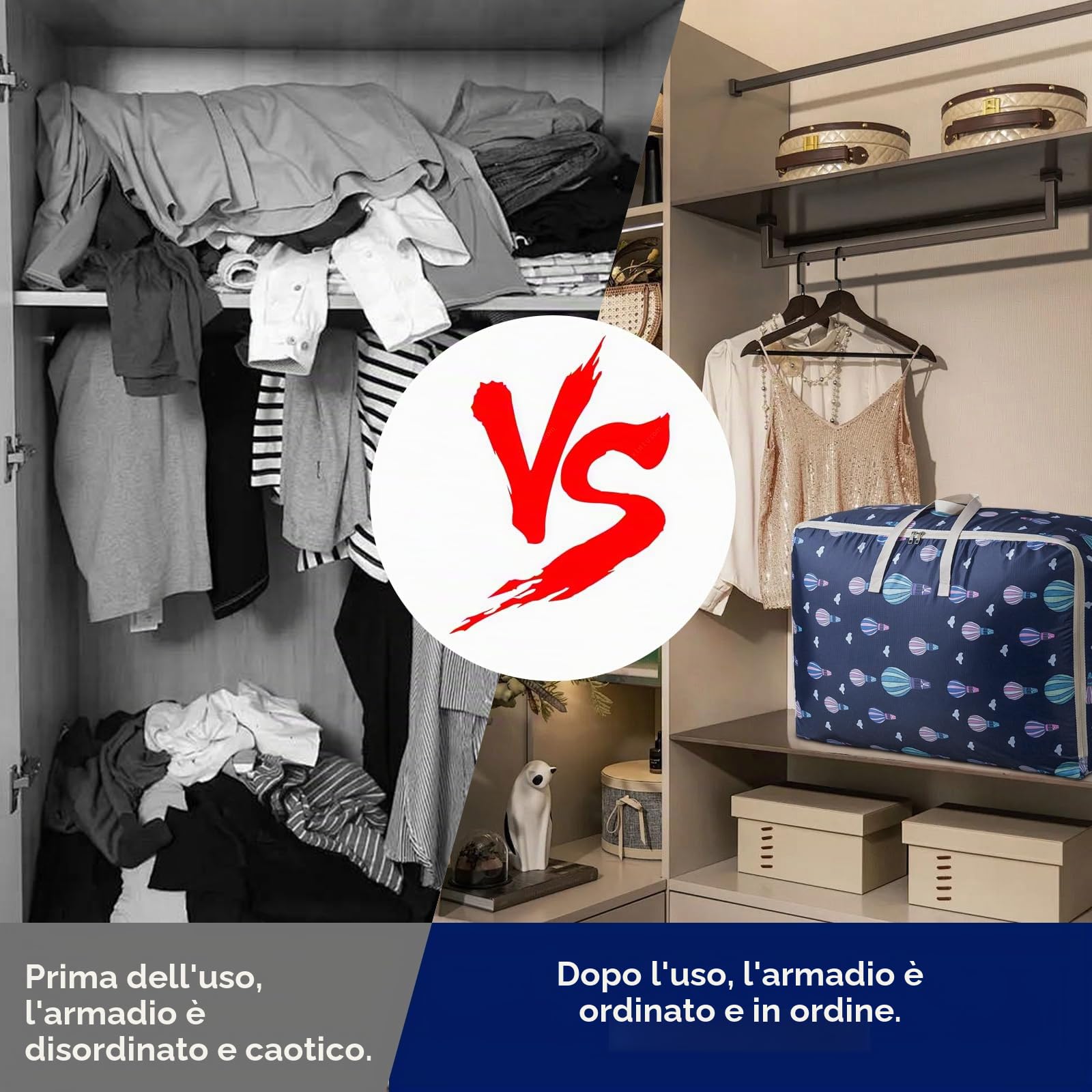 2 Pezzi Borse Stoccaggio Vestiti, 84L Borsa di Immagazzinaggio, Borse Trasloco con Cerniera, Borsa di Stoccaggio Sotto Letto, Impermeabile Contenitori Sottoletto per Vestiti, Coperte, Cuscini