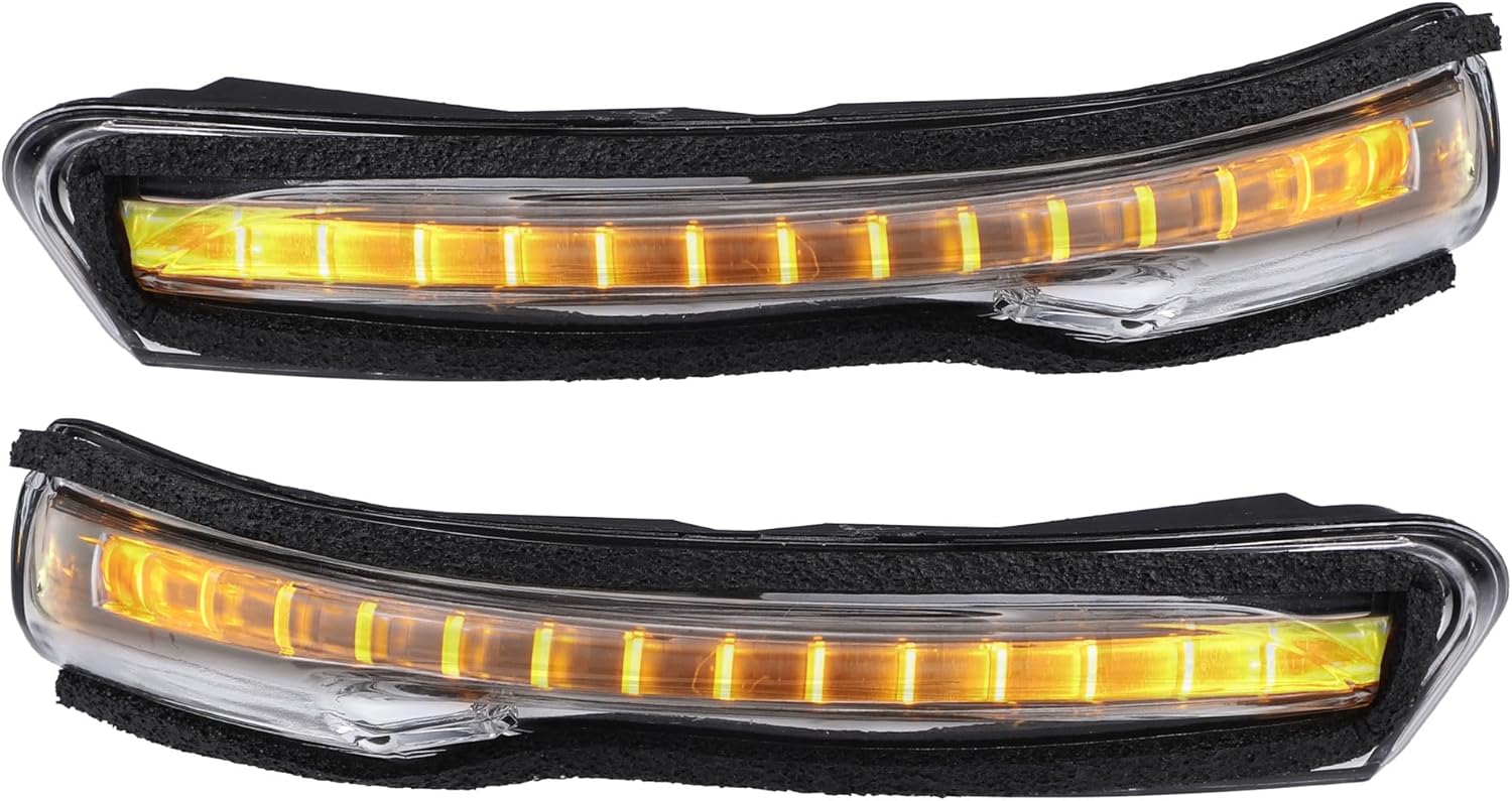 uxcell 1 Pair Car LED No.87614A7000/87624A7000 Left Right Side Rear View Mirror Turn Signal Amber Light Indicator for Kia Forte Forte5 EX LX S 2014-2018