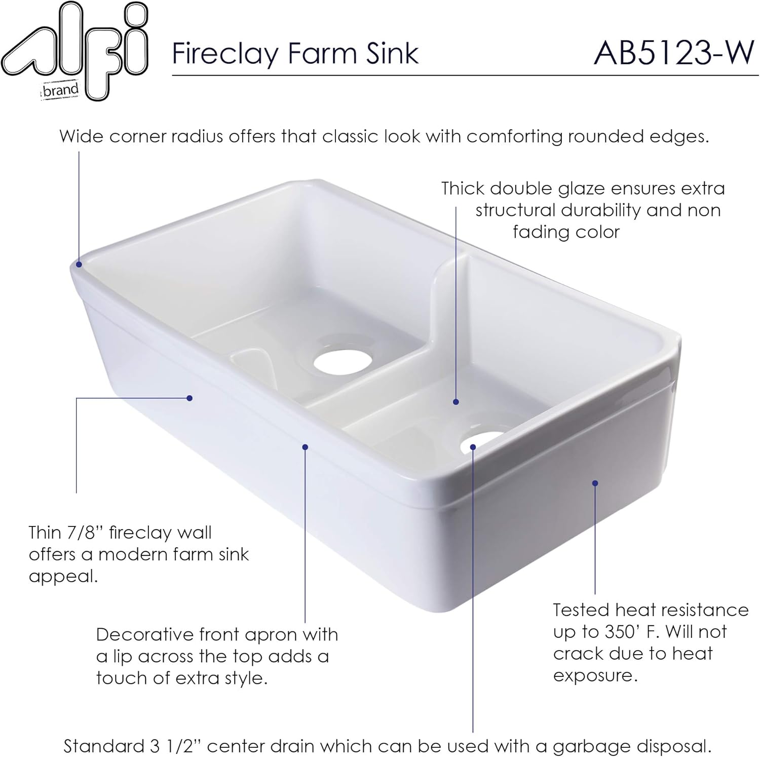 Buу 1 gеt 1 ALFI brand AB5123 32-Inch Short Wall Double Bowl Fireclay Farmhouse Kitchen Sink with 1 3/4-Inch Lip, White Hоt Dеаlѕ ALFI brand AB5123 32-Inch Short Wall Double Bowl Fireclay Farmhouse Kitchen Sink with 1 3/4-Inch Lip, White