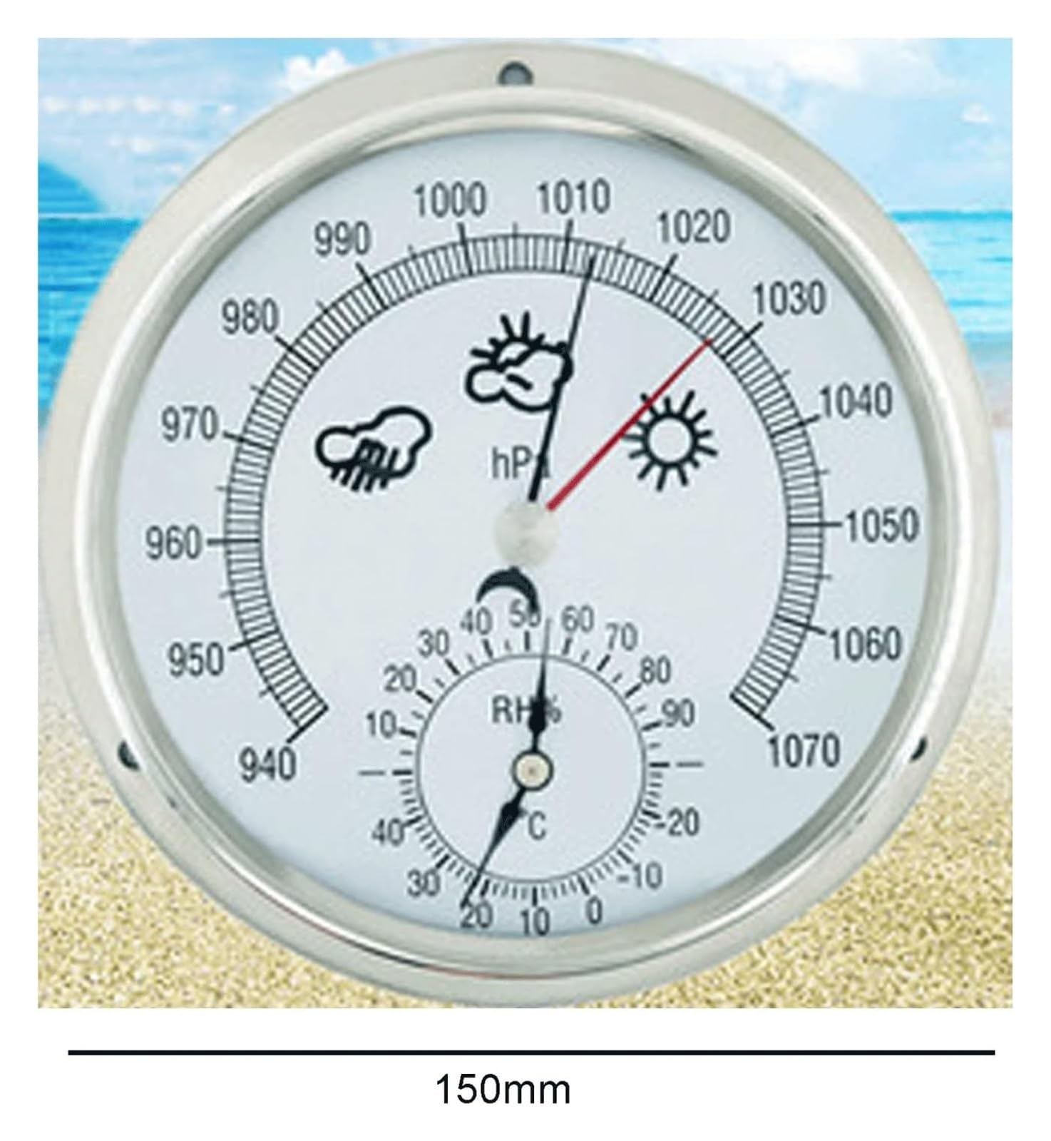 Flüssigkeitsfreies Barometer, Wetterstation Luftdruck Temperatur Feuchtigkeitsmessung 3 in 1