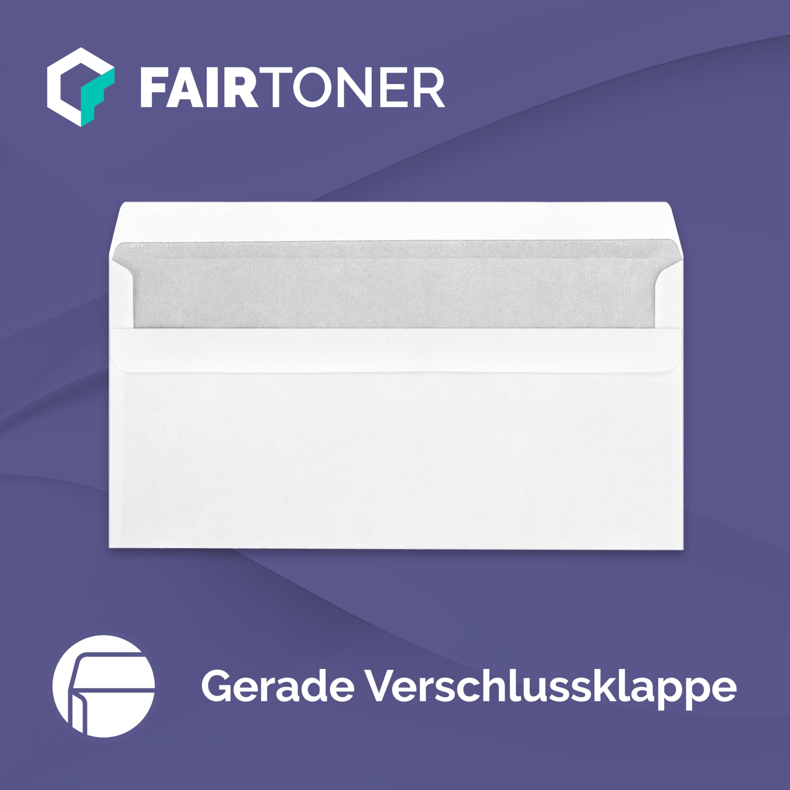 FairToner Briefumschläge DIN lang mit Fenster (1.000 Stück) selbstklebend, Fensterbriefumschläge 22 x 11 cm weiß