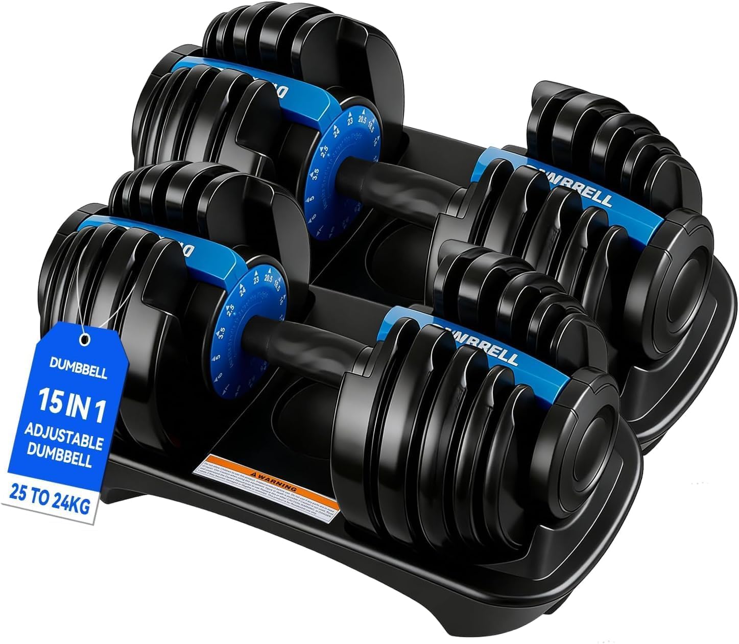 24 kg einstellbares Hantelset mit einer Hand｜Gewichtseinstellung｜Für Zuhause, Fitnessstudio｜｜Für Krafttraining mit Sicherheitsverriegelung