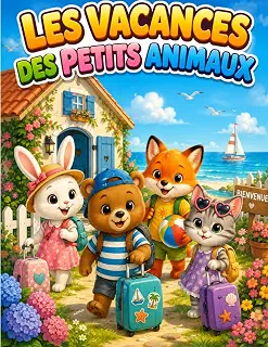 Les vacances des petits animaux: Livre de coloriage
