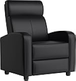 Recliner Chair PU Leather Recliner Sofa Home Theater Seating with Lumbar Support Overstuffed High-Density Sponge Push Back Recliners Armchair for Living Room