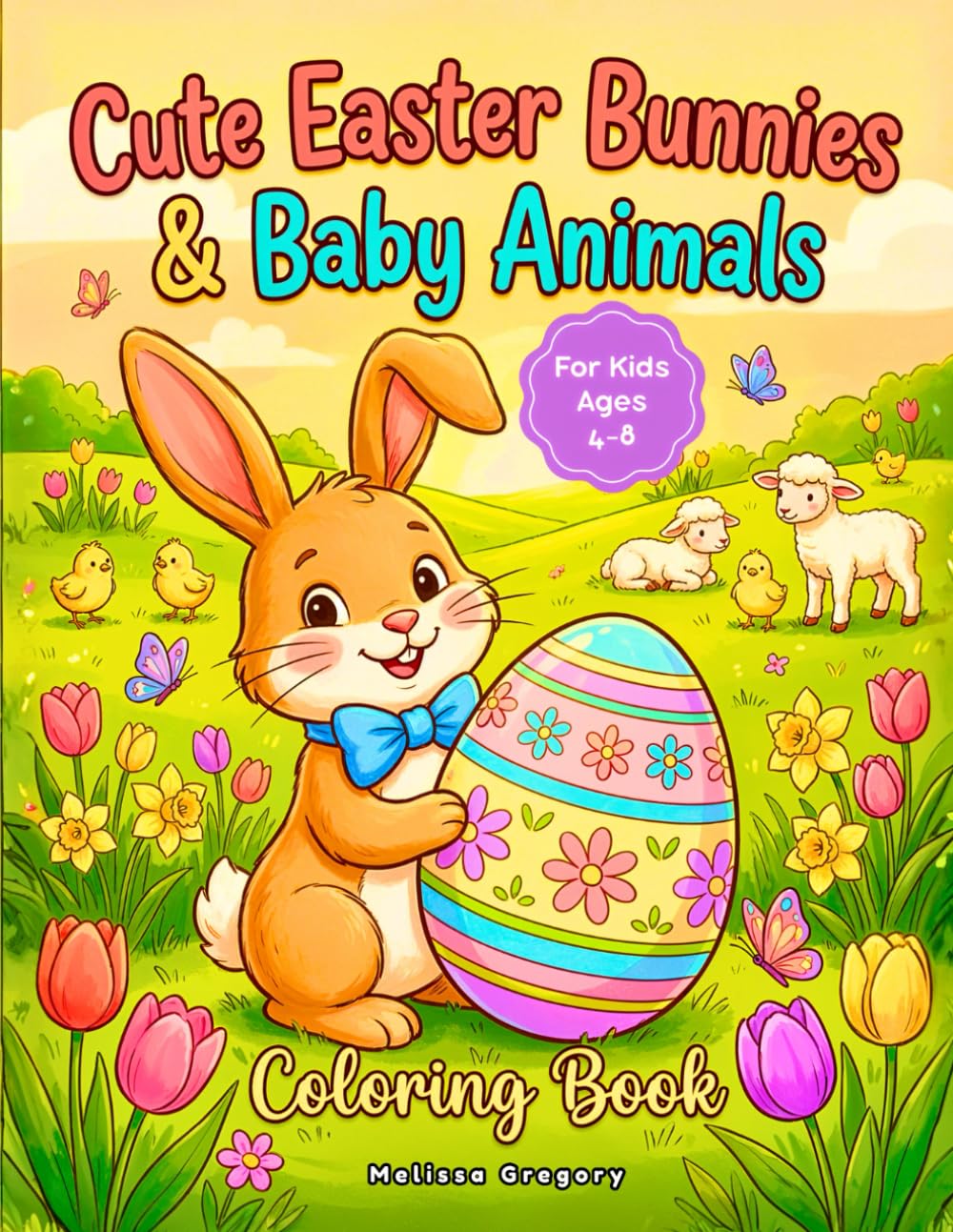 Cute Easter Bunnies & Baby Animals Coloring Book: Fun Spring Coloring Pages with Eggs, Chicks and Adorable Animals (cute easter coloring book and spring designs for kids)