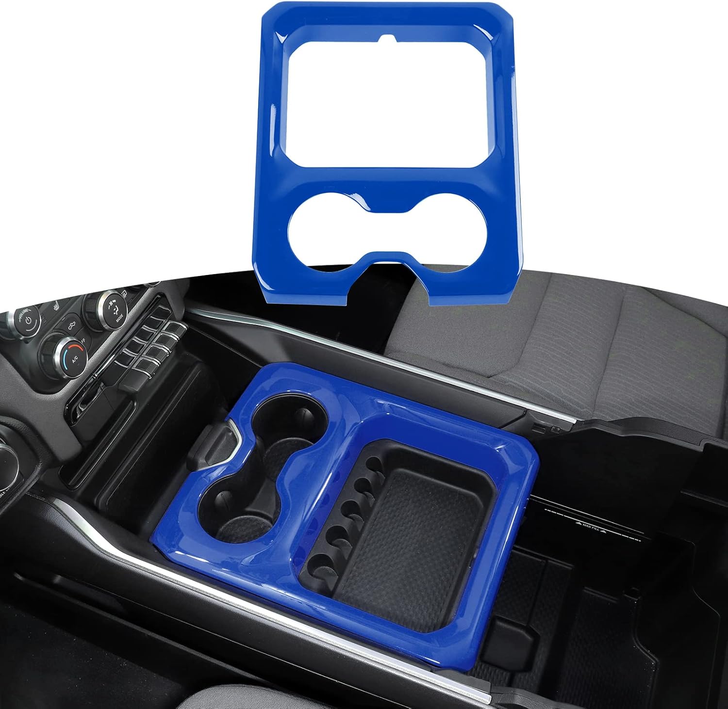 RTTCZ for RAM Center Console Cup Holder Panel Trim Cover Blue for Dodge RAM 2018