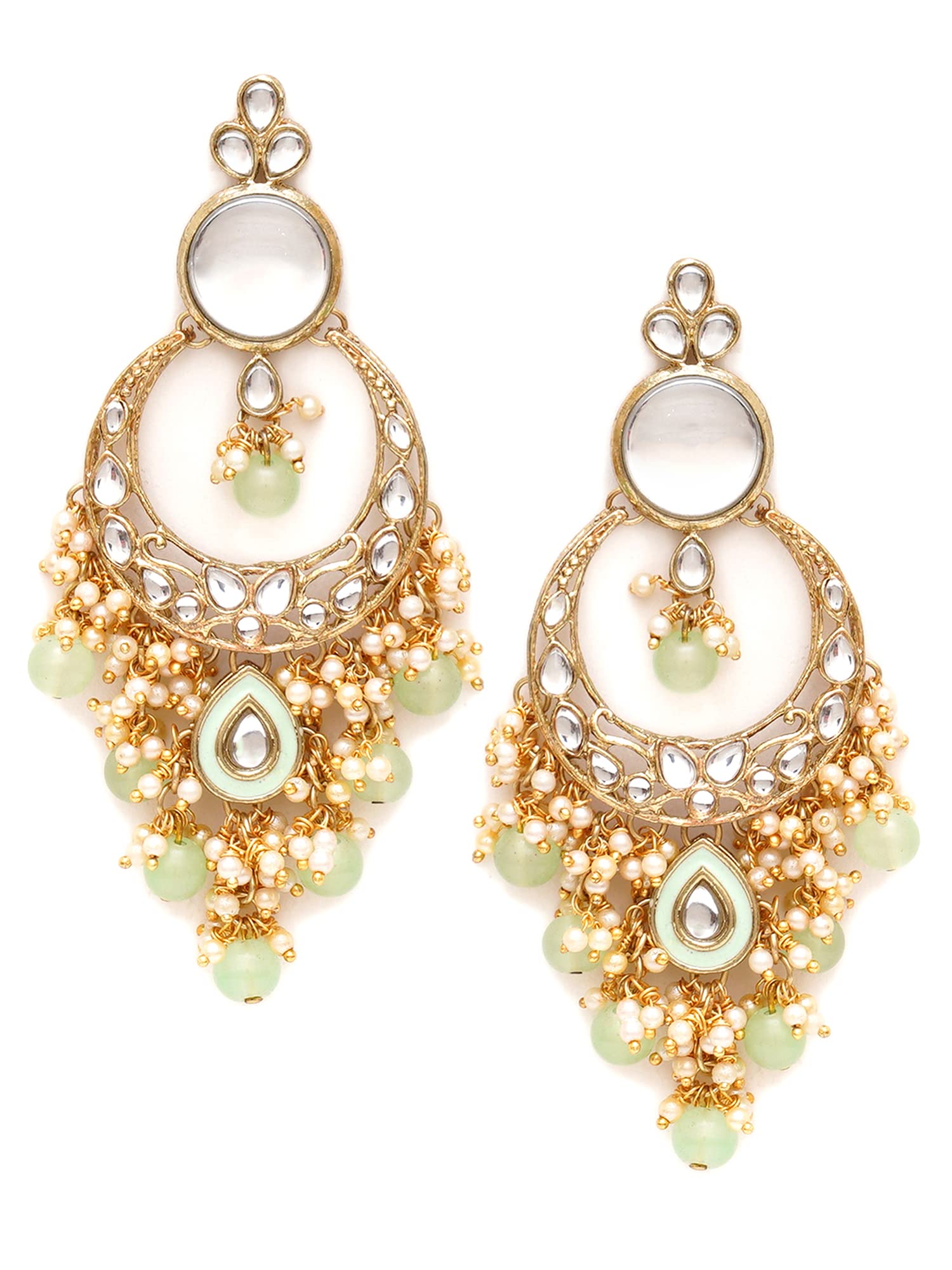 See full amazon price history chart for Karatcart Gold Plated Light Green Beads Kundan Dangler Earrings for Women Karatcart Gold Plated Light Green Beads Kundan Dangler Earrings for Women (B0BFQR2M77) Amazon Price History, Amazon Price Tracker