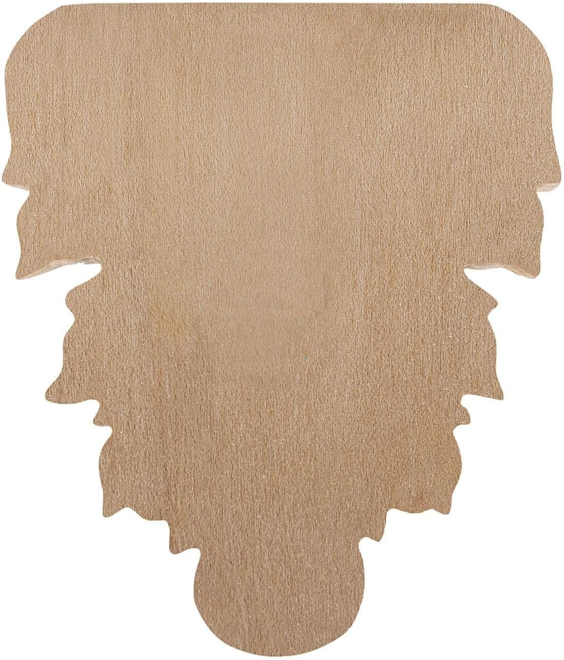3-7/8 inch x 3-3/8 inch x 3/4 inch Unfinished Hand Carved North American Solid Hard Maple Wood Onlay Acanthus Wood Applique