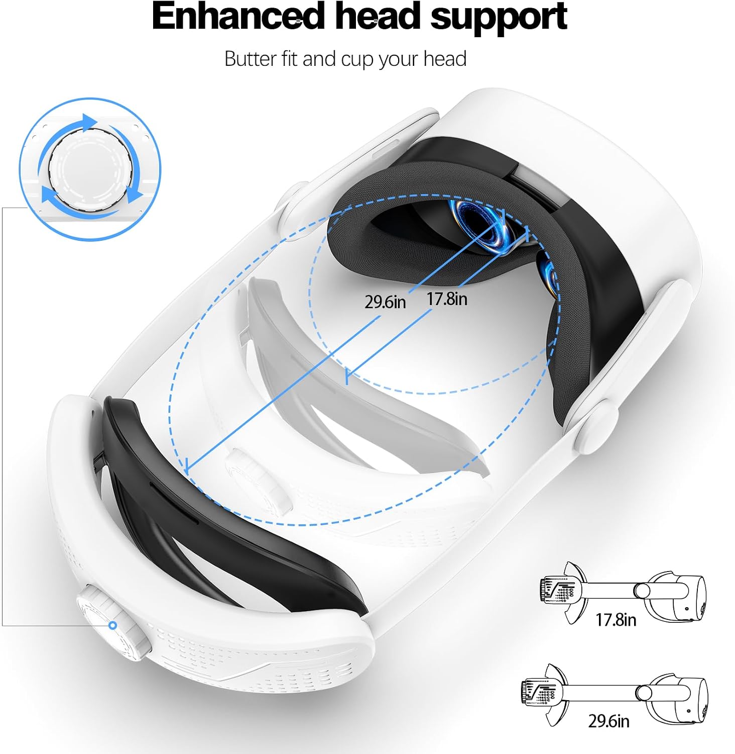 Comfort Head Strap for Meta Quest 3S - Adjustable Elite Strap Replacement with Pressure Relief, Enhanced Comfort & Balanced Weight - Lightweight, Retractable Design for VR Headsets(for Quest 3S)