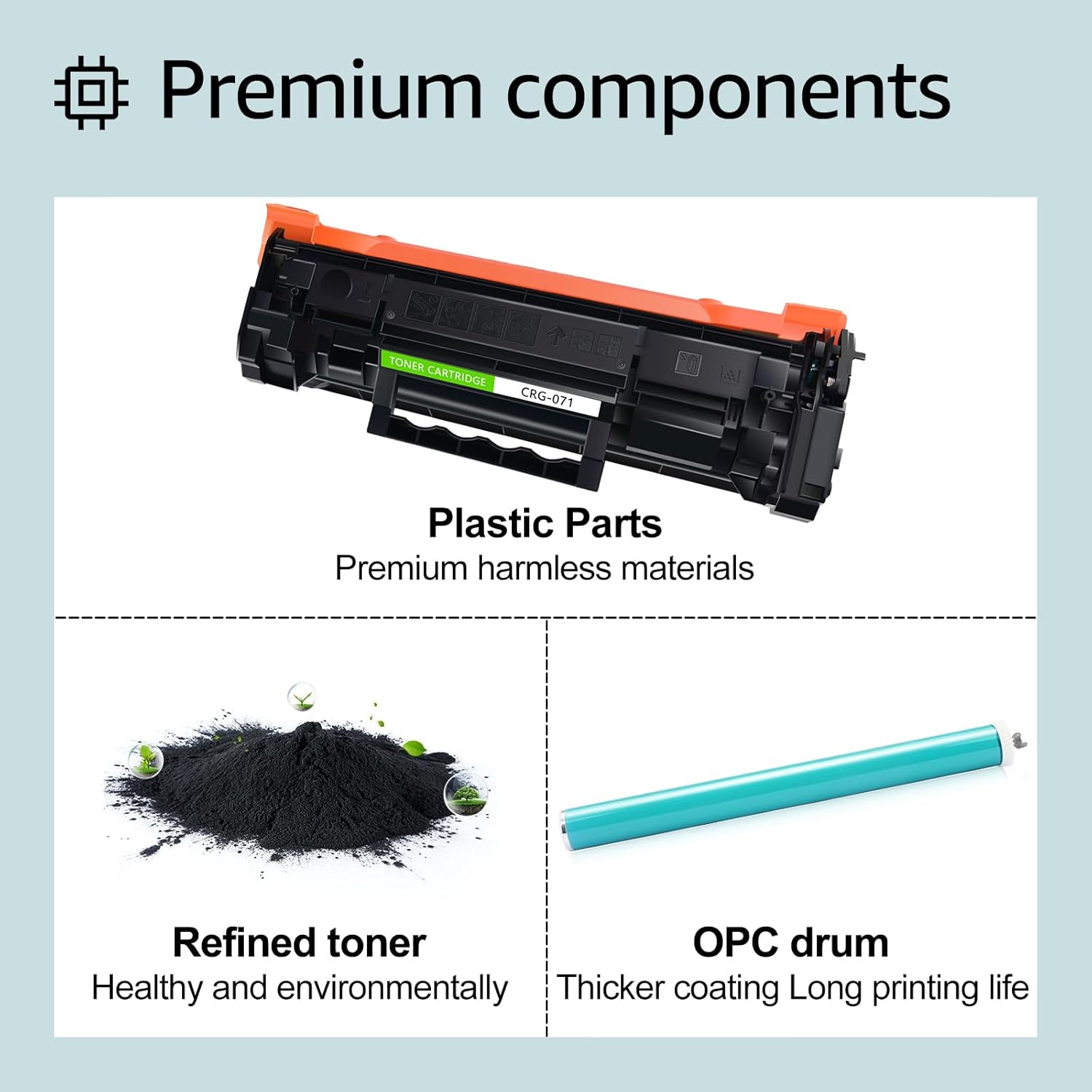 greencycle 4PK 071 Compatible Toner Cartridge Replacement for Canon CRG 071 CRG-071 Use with LBP122dw LBP122 LBP120 MF270 Mf272dw Mf273dw Mf275dw Printer (Black, 1200Pages,No Chip)