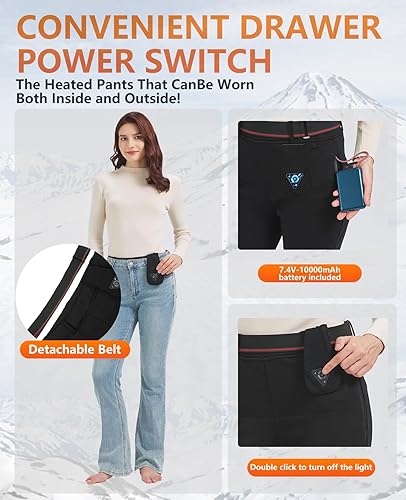 Miniatura 5 de Women Heated Pants with Battery Pack Electric 6 Zones, Heating Pants for Men Women Outdoor Winter Heating Trouser