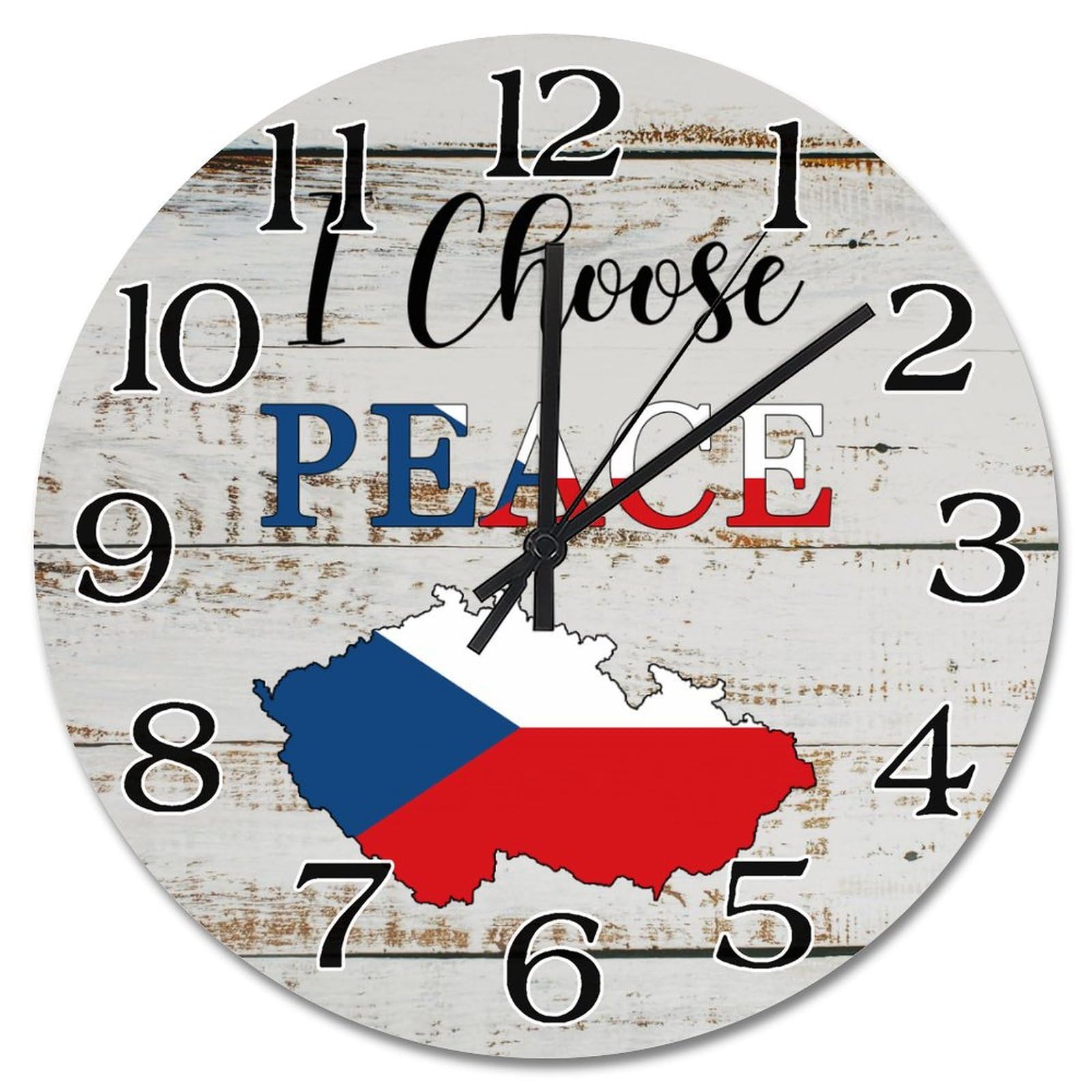 Horloge murale en bois drapeau tchèque le cadeau parfait pour les amoureux de Prague