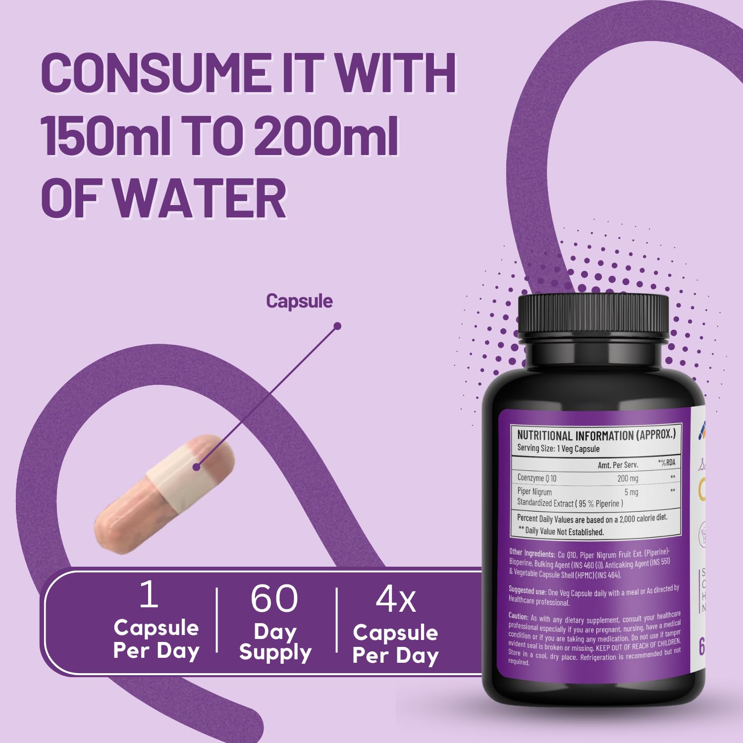 ABHEDA HEALTHCARE Coenzyme Q10 (Ubiquinone) 200mg - 60 Vegetarian Capsules - Supports Heart Health, Energy Production & Cellular Function ABHEDA HEALTHCARE Coenzyme Q10 (Ubiquinone) 200mg - 60 Vegetarian Capsules - Supports Heart Health, Energy Production & Cellular Function