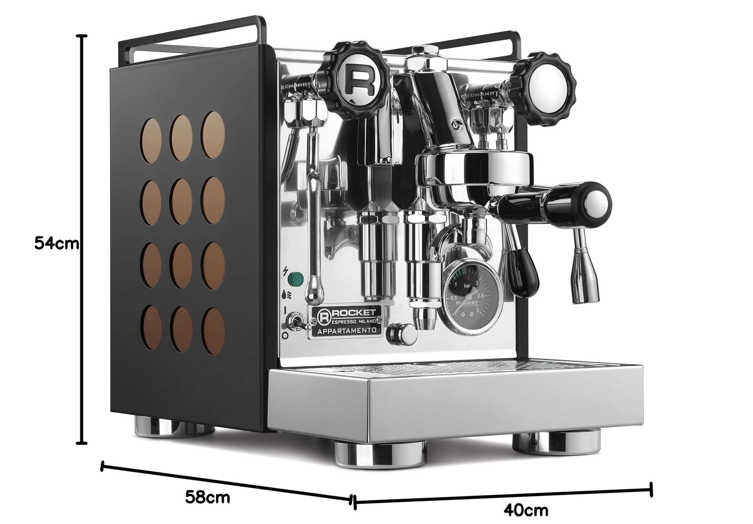 か*い様 ROCKET espresso machine MAZZER グライン Rocket Appartamento Siyah / Bakır | Kompakt Süzgeç Espresso