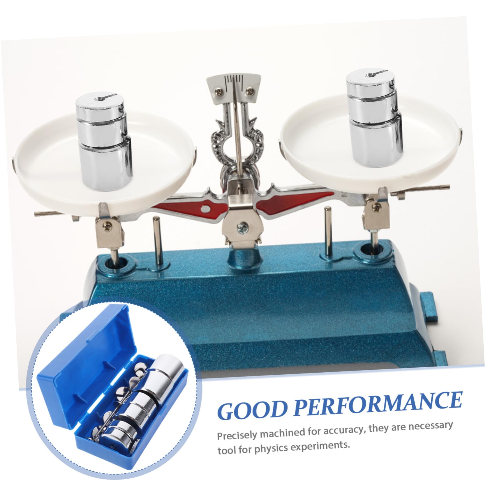 Ensemble de Masses à Fentes Métalliques 1 Set en Acier pour Laboratoire | 2 G à 100g, Crochet Inclus, Boîte de Rangement Fournie, Outil de Démonstration pour Force et Équilibre